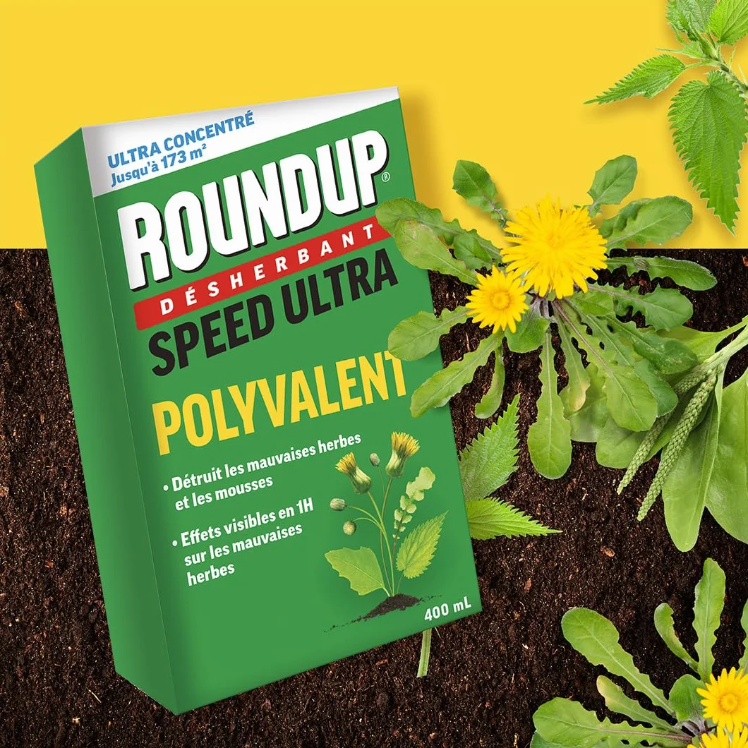 ROUNDUP Désherbant Concentré 2-en-1 Mauvaises Herbes Mousses 200ml