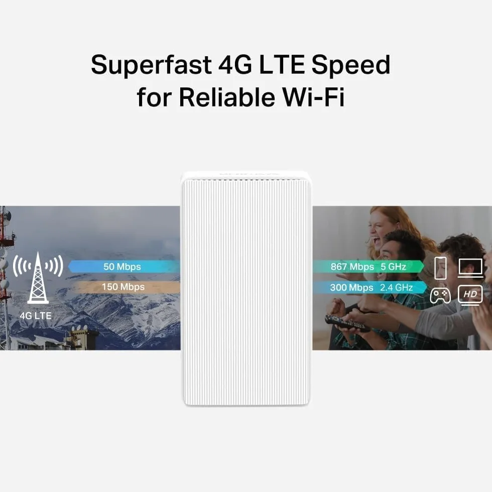 Mercusys MB130-4G Routeur 4G LTE 300 Mbps Wi-Fi N 150 Mbps Double Antenne Port WAN/LAN