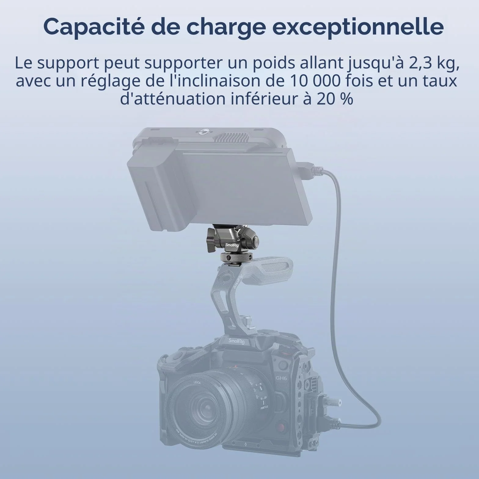 SMALLRIG HawkLock H21 Support de moniteur à dégagement rapide avec griffe froide, pivotant et inclinable réglable