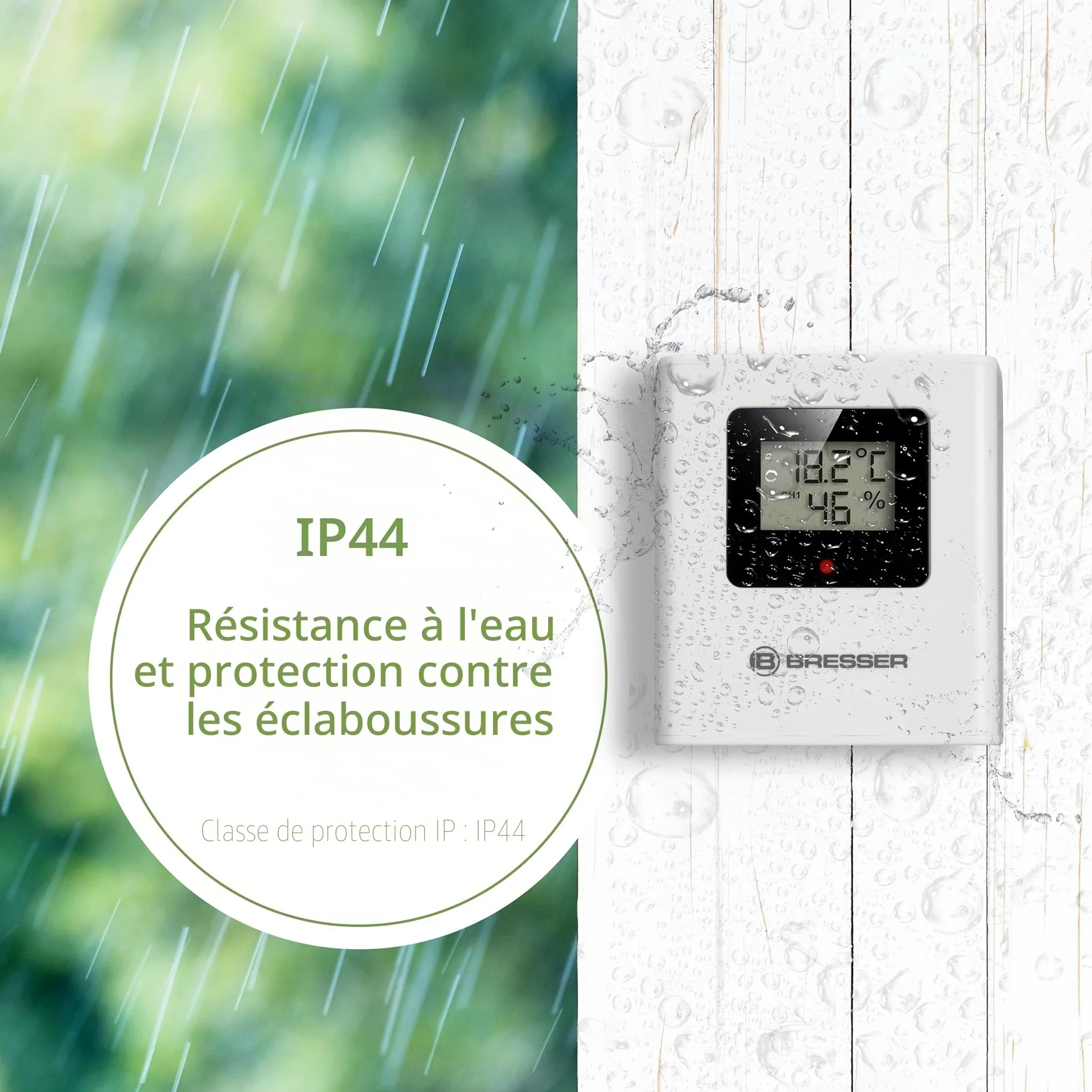 BRESSER Station Météo ClimaTemp avec Ecran LCD Argent et Noir | Bresser ClimaTemp TB Station météo sans fil avec écran couleur