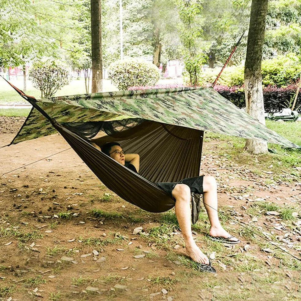 SHZICMY Hamac d'extérieur avec moustiquaire, ultra léger, respirant, avec charge de charge de 200 kg (290 x 140 cm), vert
