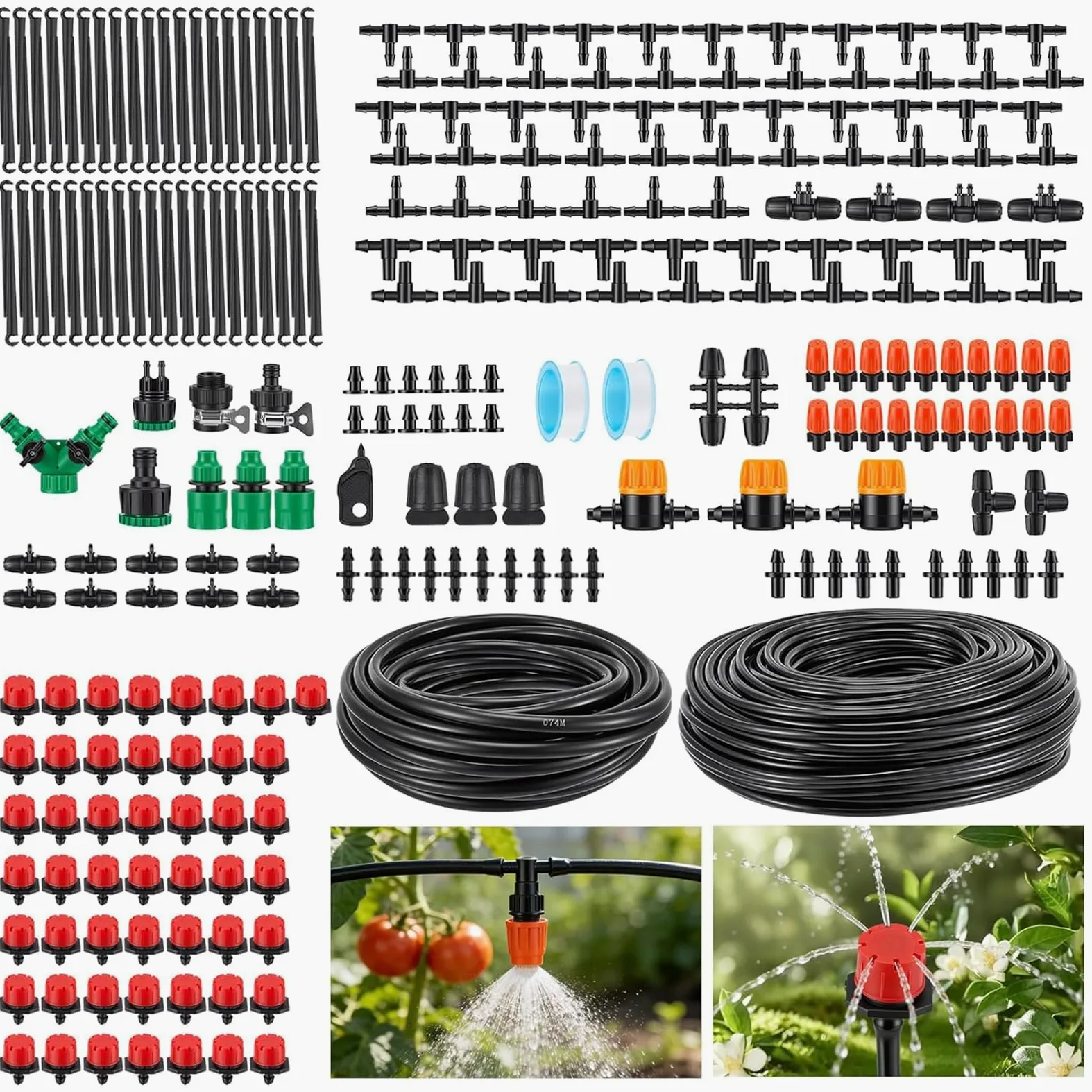 Système d'irrigation Jardin, 340Pcs Kit d'irrigation Goutte, 55m+15m Kit Arrosage Automatique, Kit d'irrigation Goutte à Goutte Système d'irrigation pour Jardin pour Jardin pelouse Serre Plantes