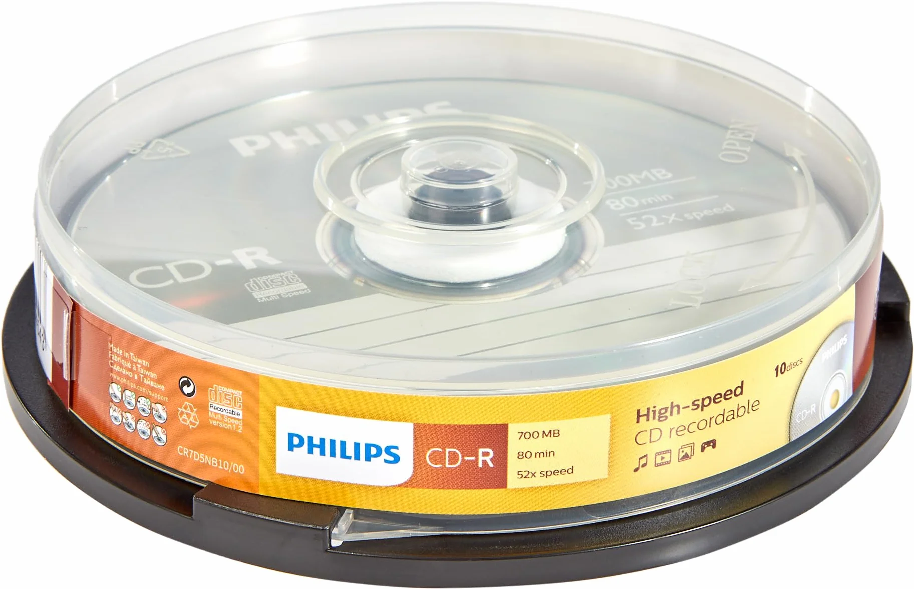 Philips CD-R High-Speed 700MB 80min 52x Cake Box 10