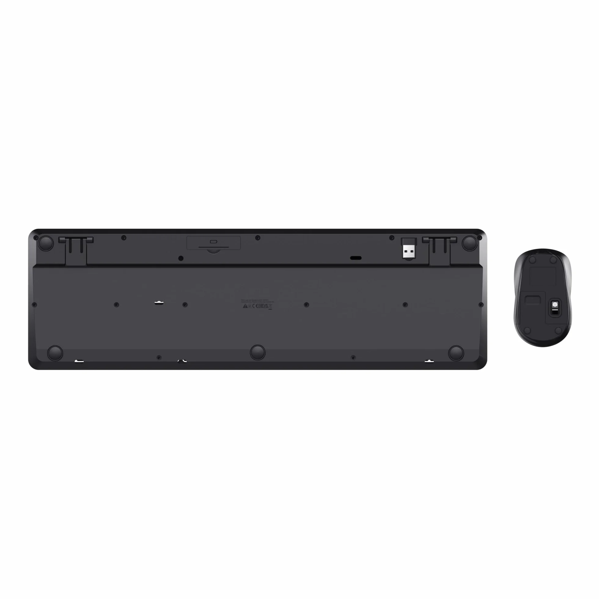 Trust Ymo II Pack Clavier et Souris sans Fil AZERTY Français Silencieux, Résistant aux Éclaboussures, Récepteur USB Unique, Noir