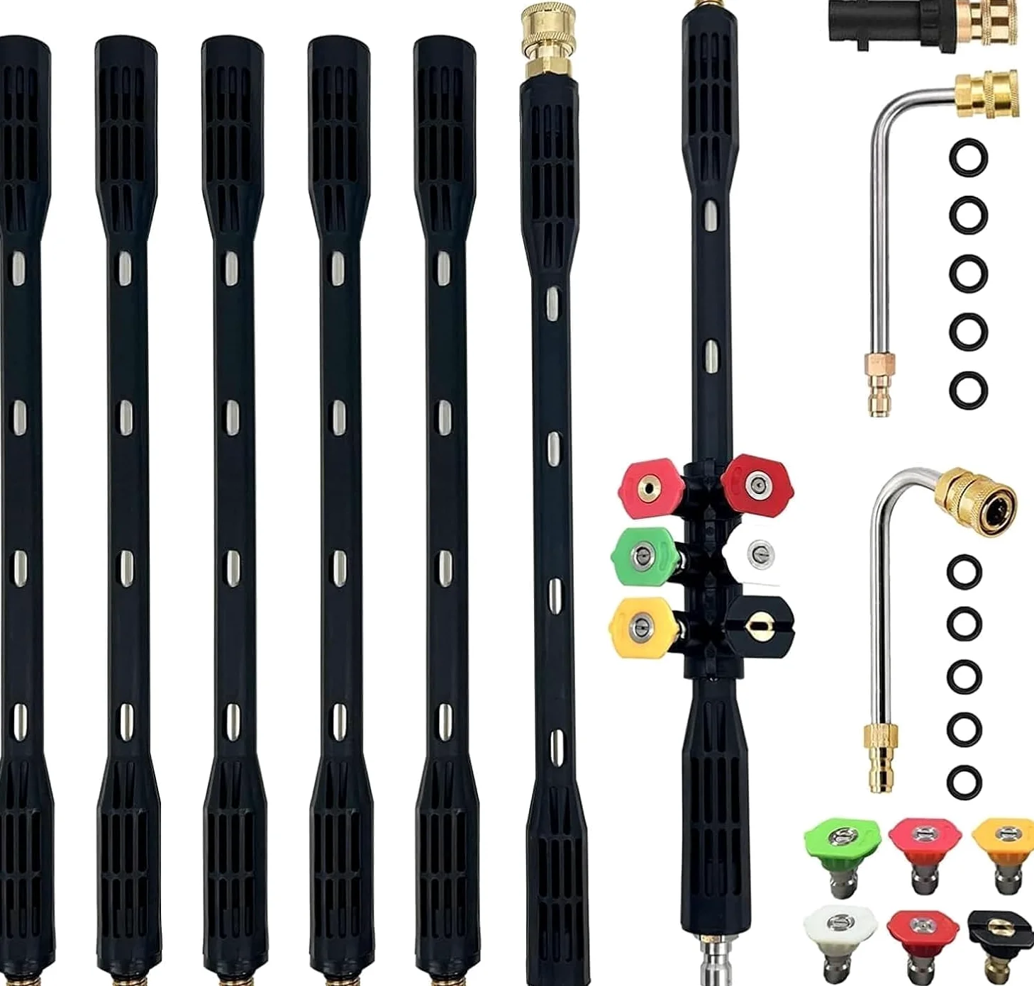 Lot de 10 rallonges nettoyeur haute pression Karcher adaptateur compatible K2, K3, K4, K5, K6, K7 4000 PSI Lance d'extension