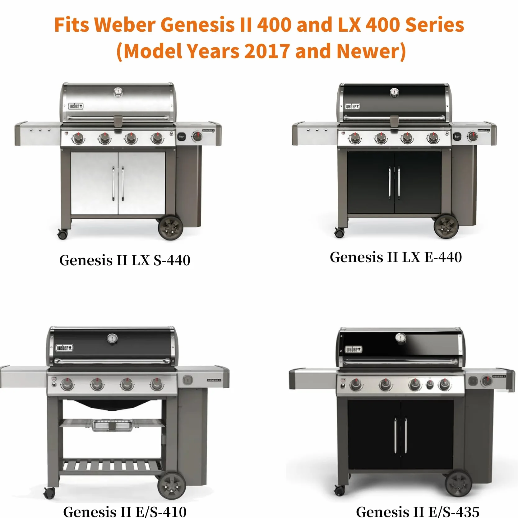 onlyfire Plaque de Cuisson Réversible 47 x 28 cm pour Barbecue à Gaz Weber Genesis II 400 LX400 - Fonte Plancha BBQ