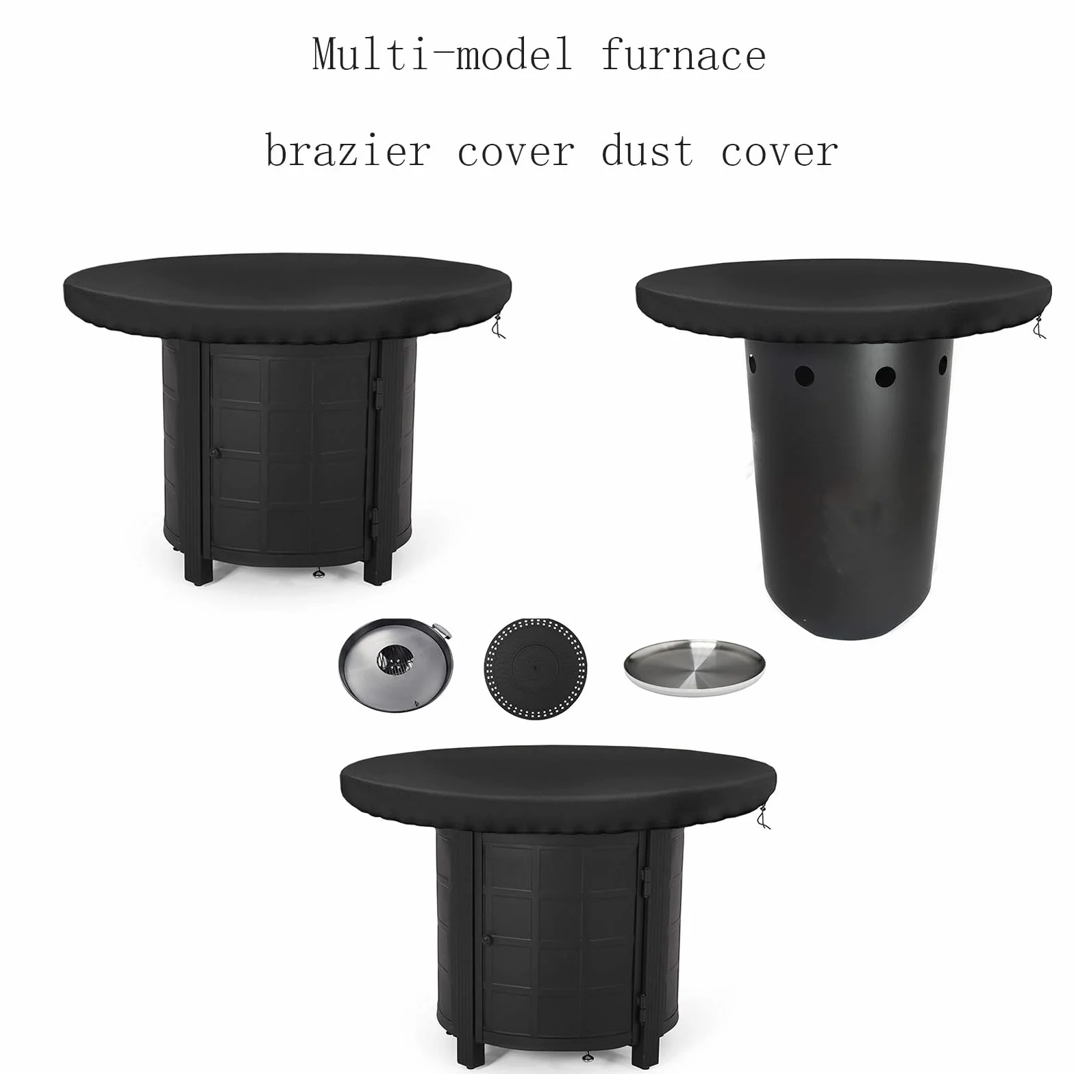 Housse Barbecue Exterieur Imperméable 80cm Protection Plaque Gril Rond