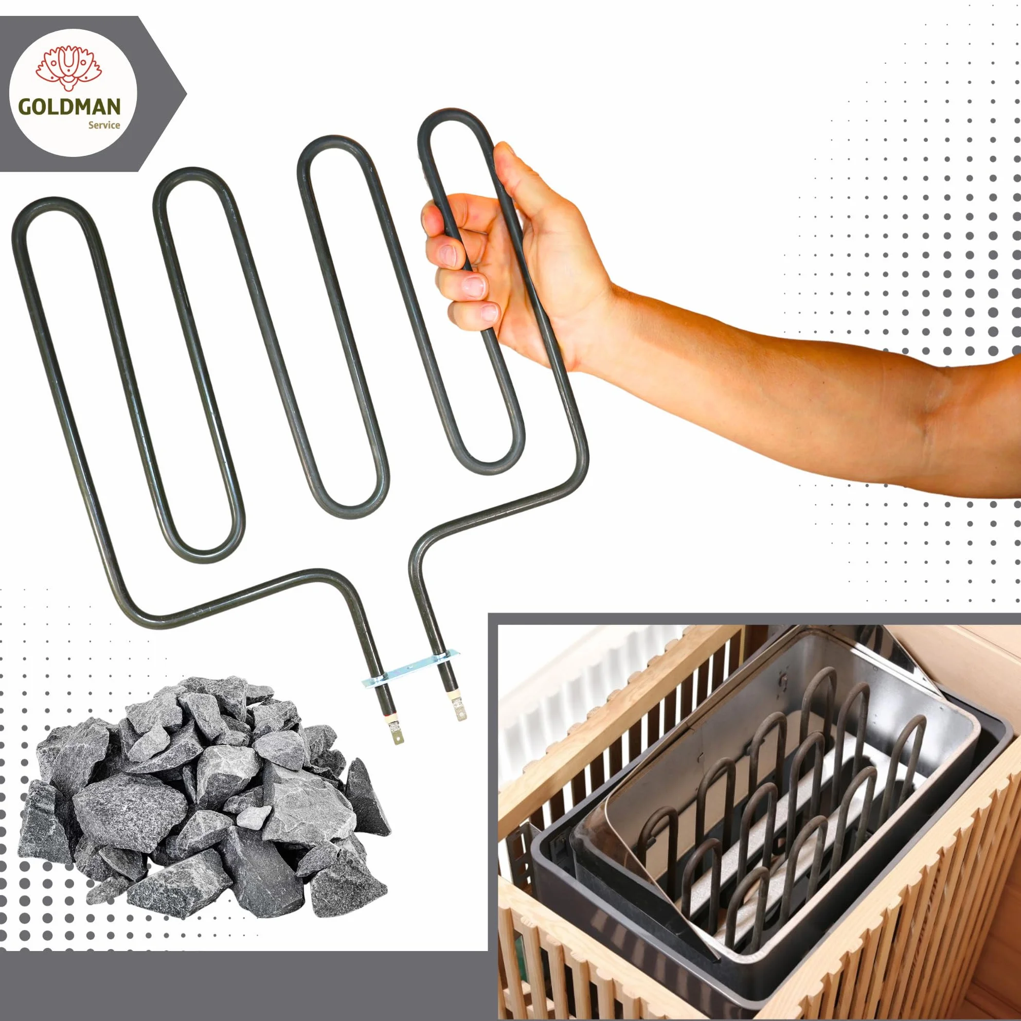 Résistance pour poêle à sauna 2000 W 300 x 330 mm compatible SPA hôtel