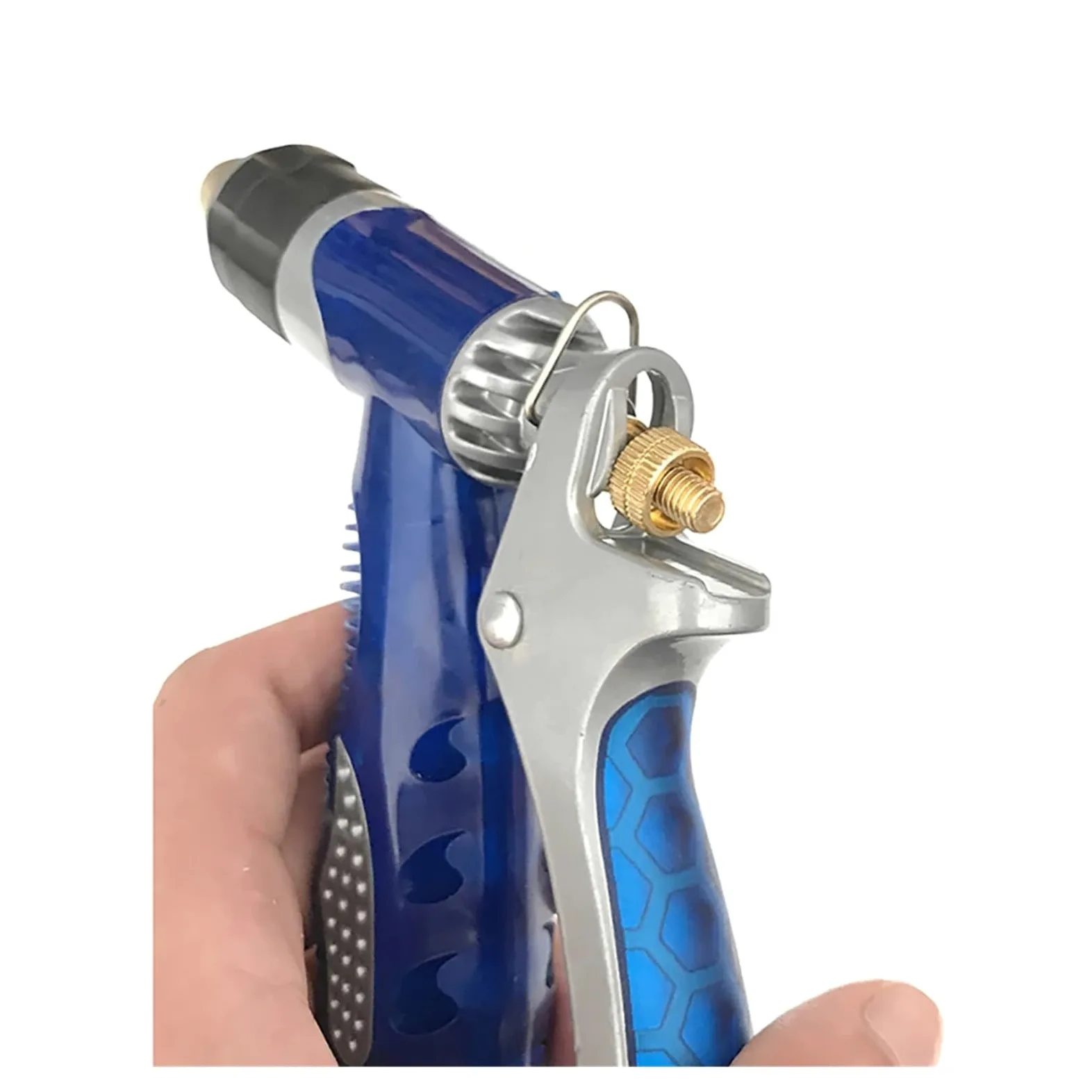 Pistolet d'arrosage avec embout multi-jets, Pulvérisateur d'eau multifonction réglable à haute pression for jardin, buse en laiton multicolore(White*10)