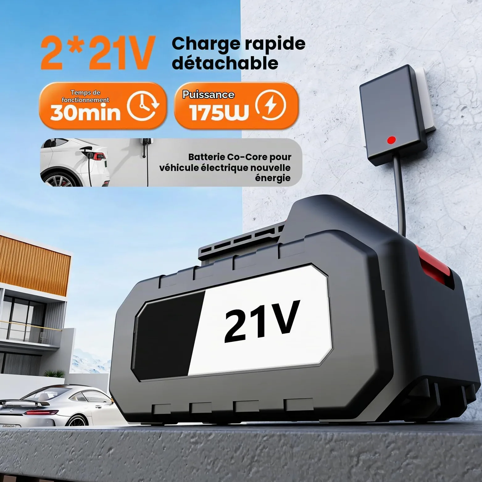 auvstar Nettoyeur Haute Pression sans Fil,Buse Réglable 6 en 1 Tuyau 10 M | Pistolet Nettoyeur Haute Pression Portable,Pistolet Haute Pression avec 2 Batteries pour Nettoyer Les Voitures, Sols