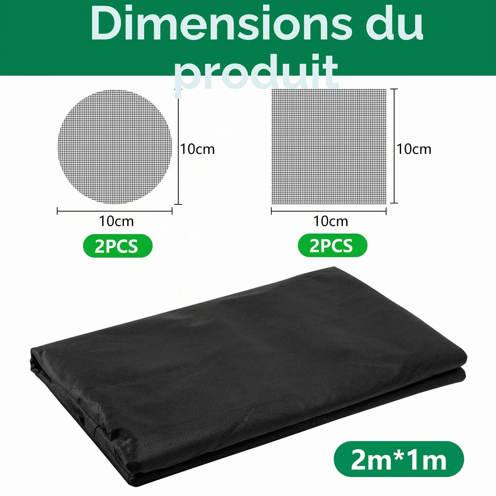 GIONAR Non-tissé filtrant 2 m x 1 m 50 g/m² Anti-mauvaises herbes pour pots de fleurs