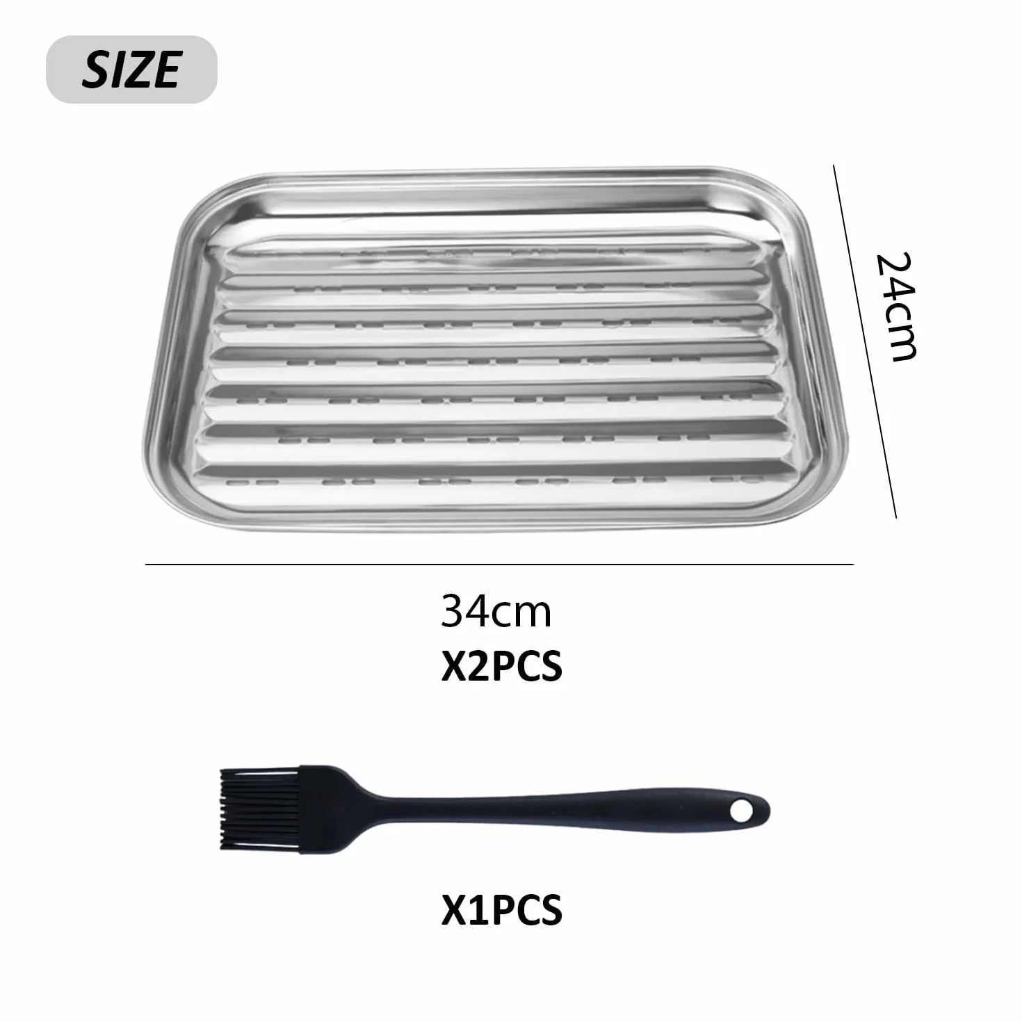 Plaques De Barbecue Carrées Avec Brosse En Silicone Et Poêle À Griller Filtre À Huile Perforé