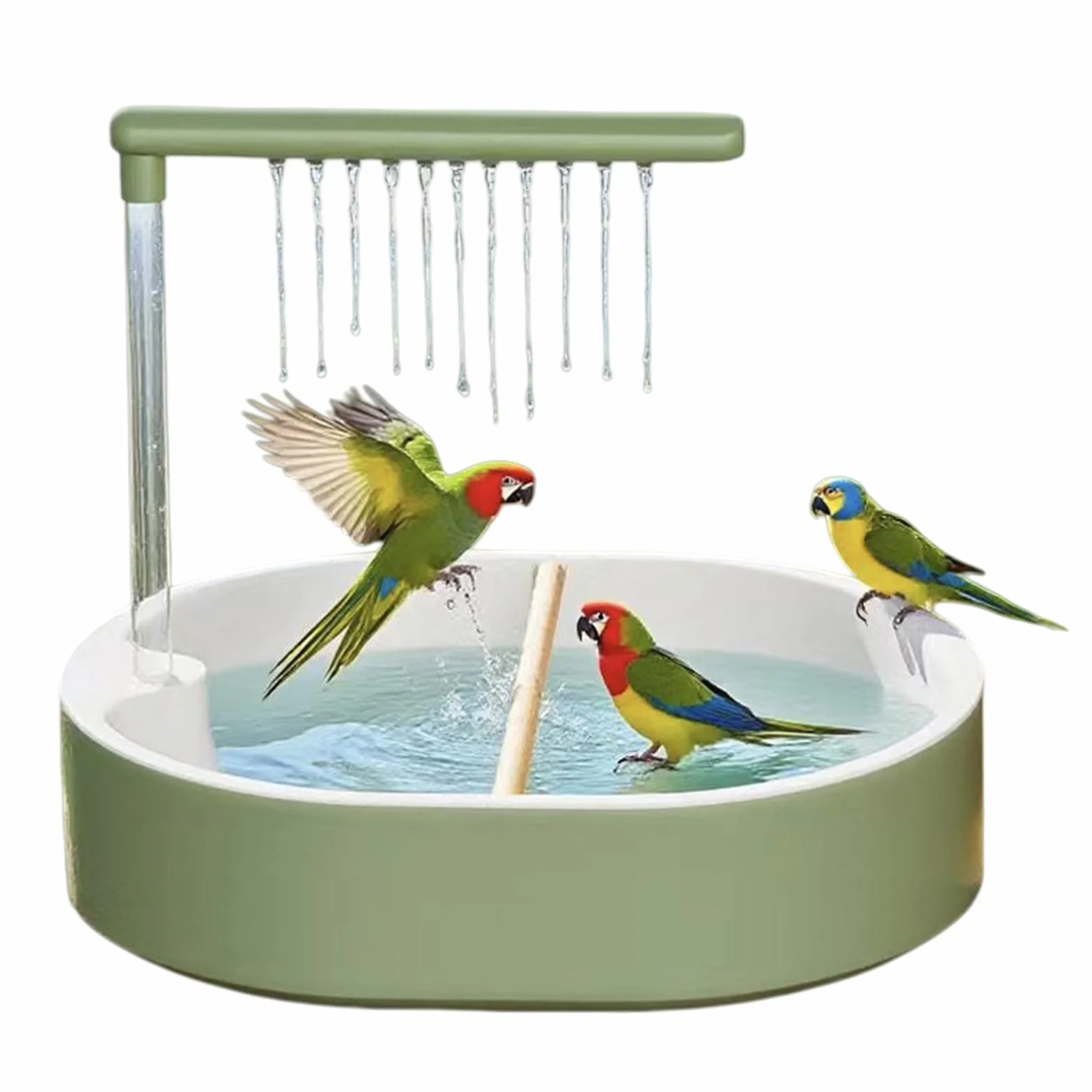 Bain de volière Universel pour Oiseaux : Fontaine de Douche Automatique pour perruches, Grand Bain pour Perroquet, Baignoire à Eau circulante pour perruches, Conures, cacatoès et Diamants de Gould