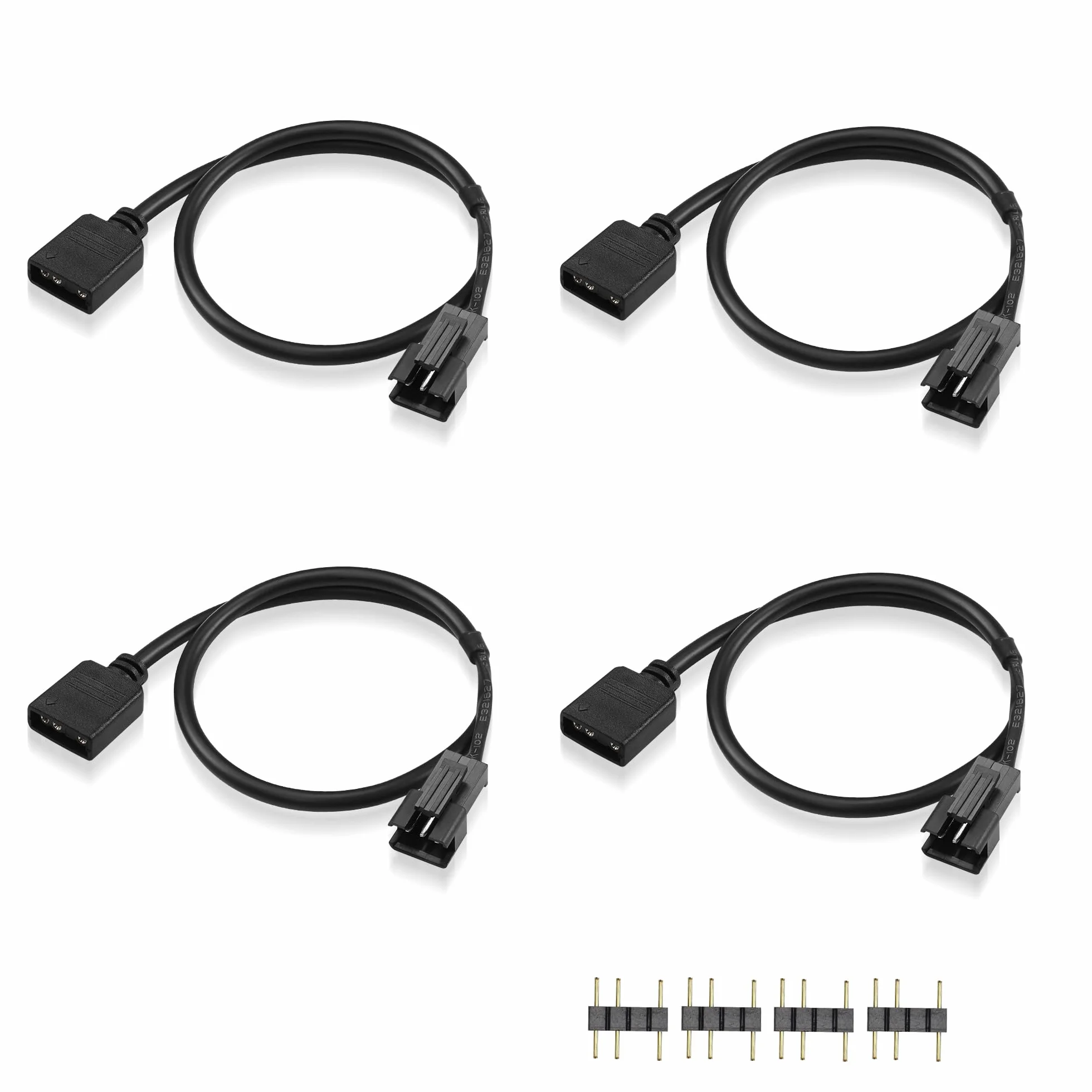 Câble d'Extension RGB 3 Broches Vers SM Adaptateur Mâle ARGB 5V Pour Ventilateur Bande LED PC 0.98ft