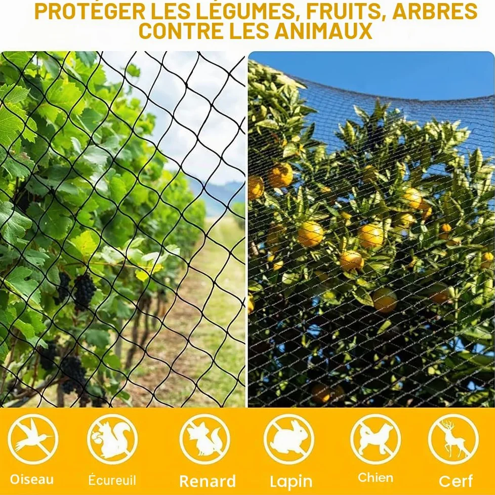 NEWFUN Filet Anti Oiseaux,Filet Voliere,Filet pour Oiseaux (15m x 30m), 25mm, Filet tissé Extra Fort, Filet pour Oiseaux, Protégez Arbres Fruitiers Et Les Légume des Dommages Causés