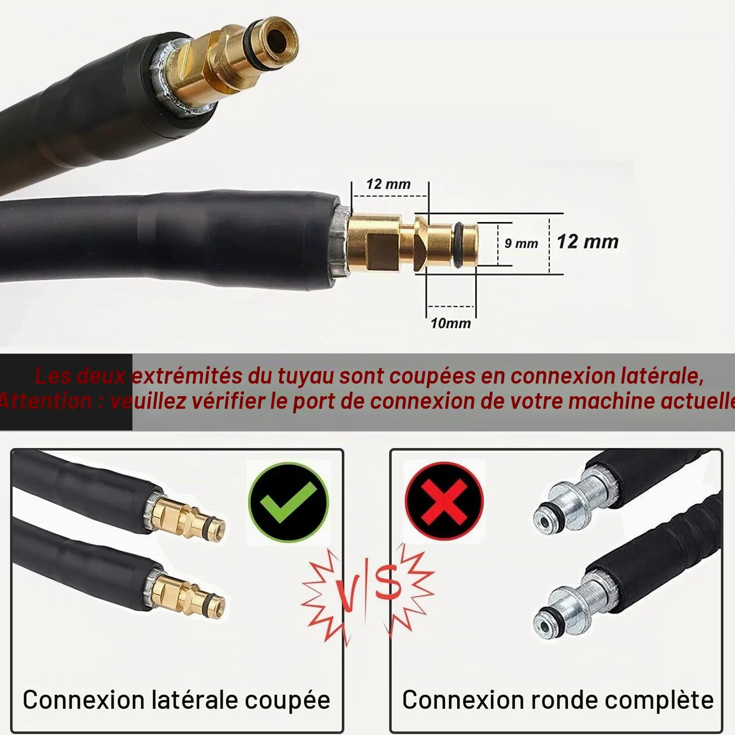 Tuyau de rechange pour nettoyeur haute pression Kärcher K Series K2, K3, K4, K5, K7, accessoires d'extension de tuyau de nettoyage à l'eau, connecteur rapide de 20 m