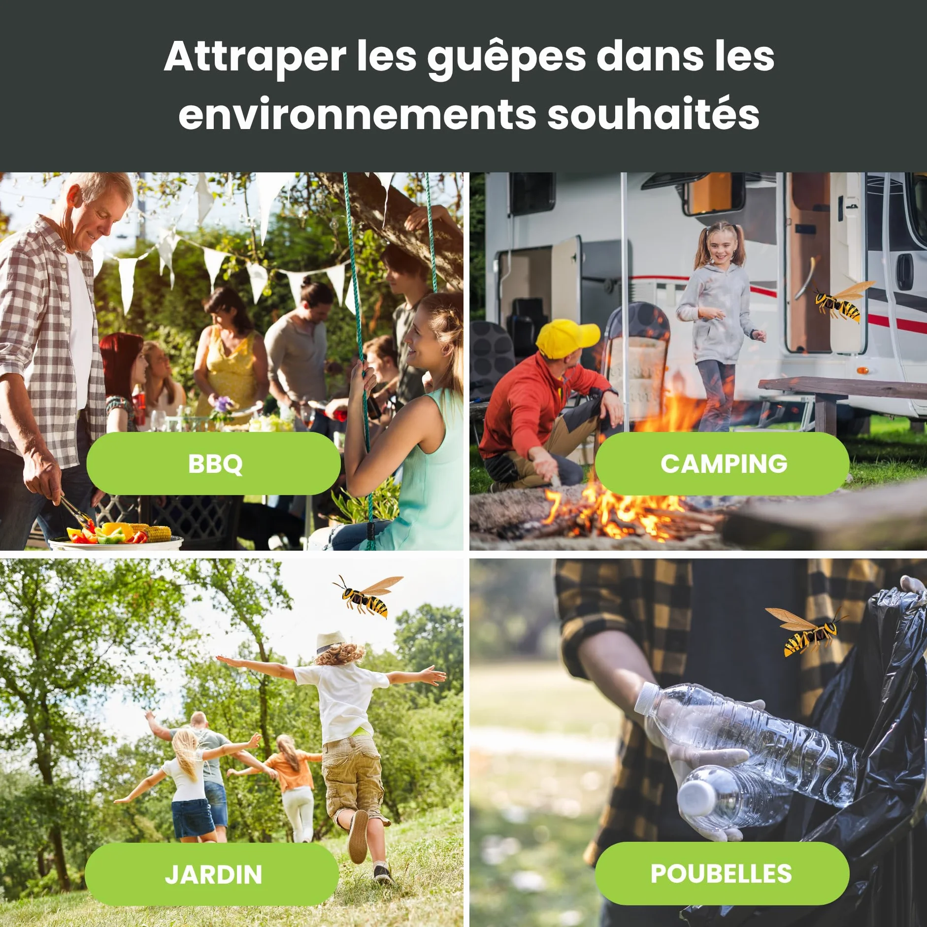 BSI Attractif Puissant Pour Piège À Guêpes Et Frelons Naturel 1L