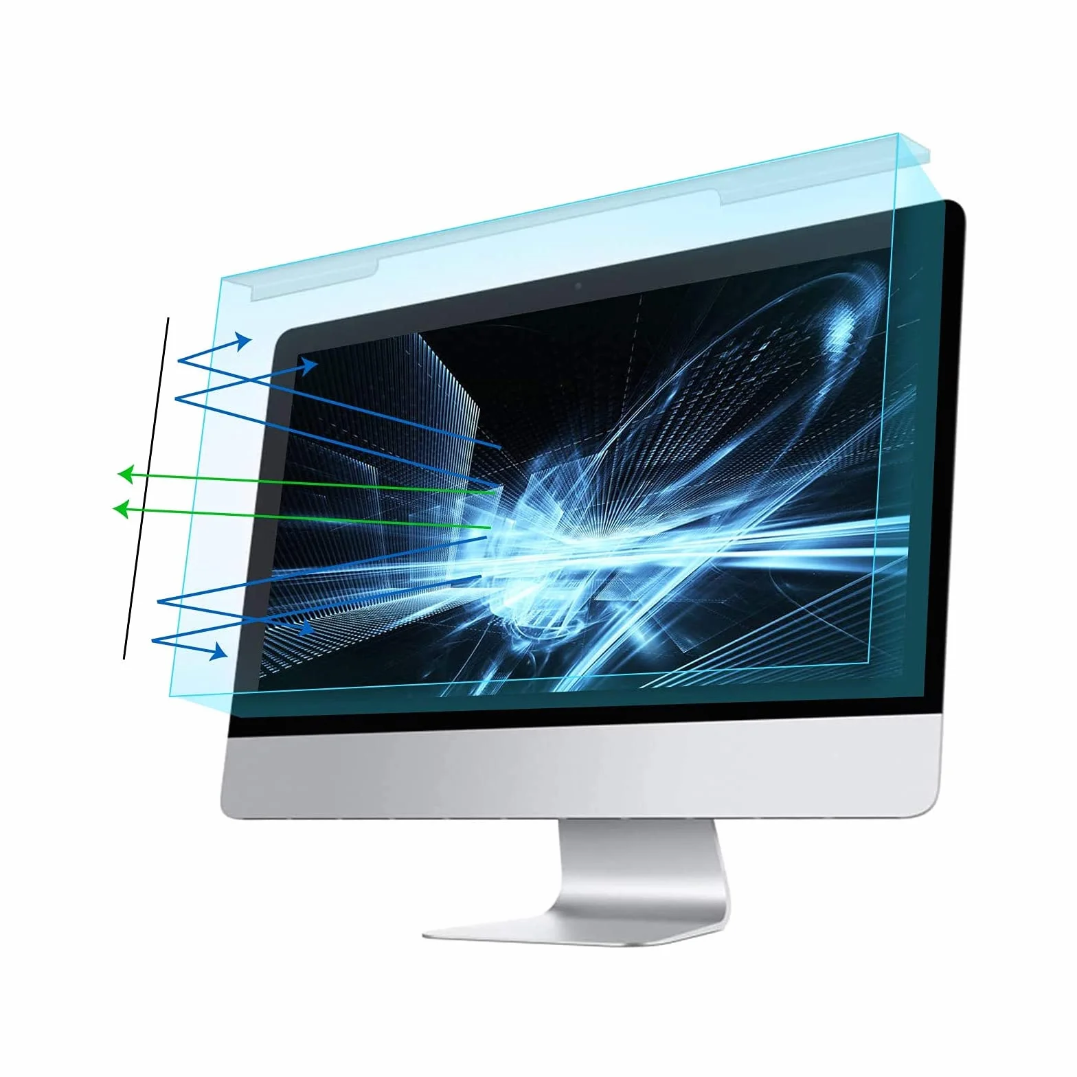 MOSISO Écran Protecteur Anti-Lumière Bleue Anti-UV 23-24 Pouces 16:9 PC LED 54x34 cm