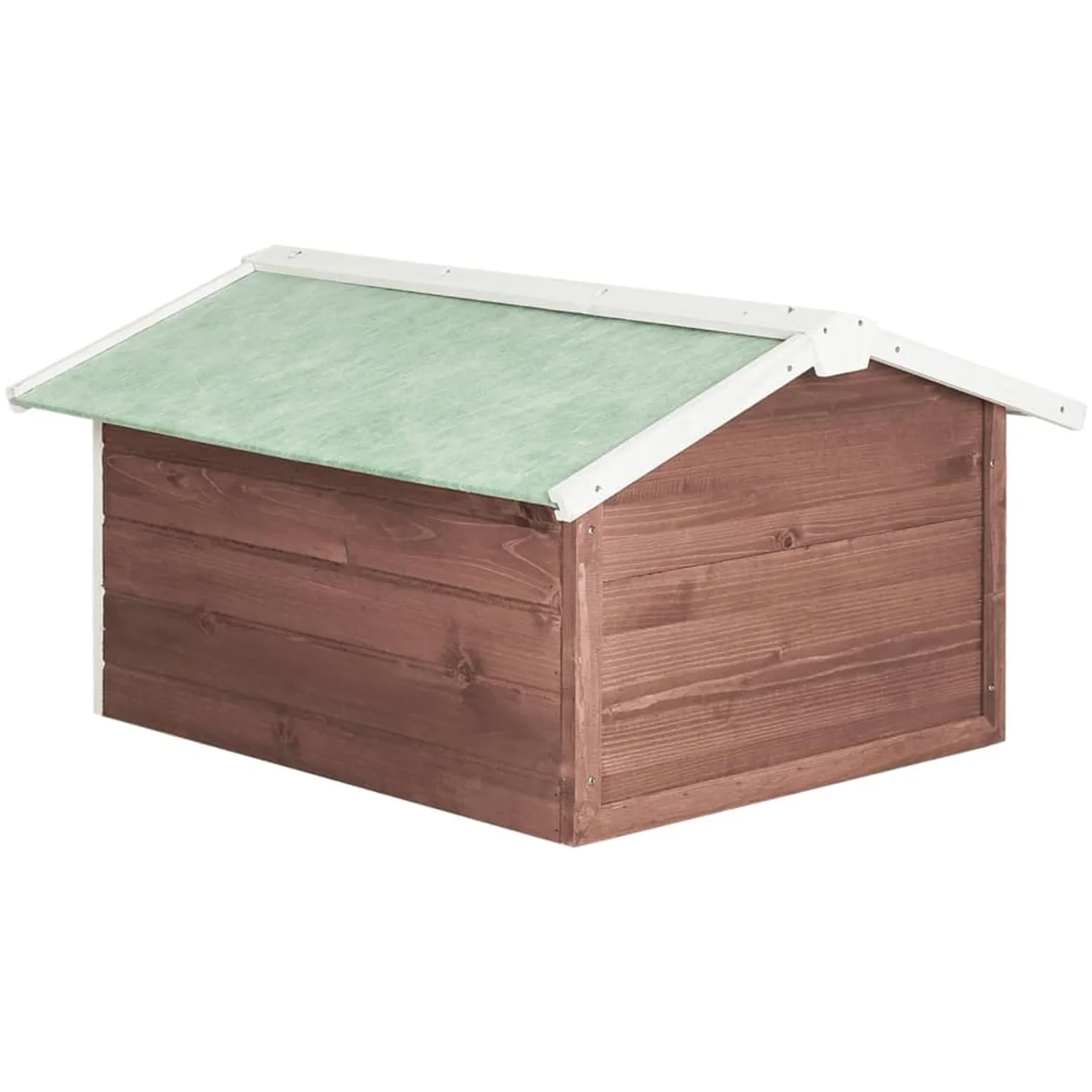 Gecheer Abri de Jardin en Bois pour Tondeuse Robot - Design Rustique, Protection UV et Intempéries - 72x87x50 cm