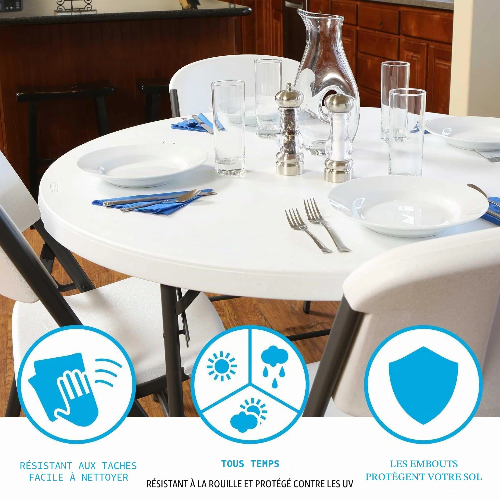 Lifetime Table Ronde Pliante 122 cm