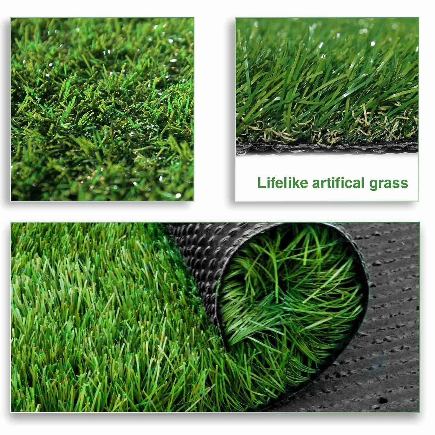 LITA Gazon artificiel synthétique Premium 20 mm haute densité aspect naturel 1m x 5m