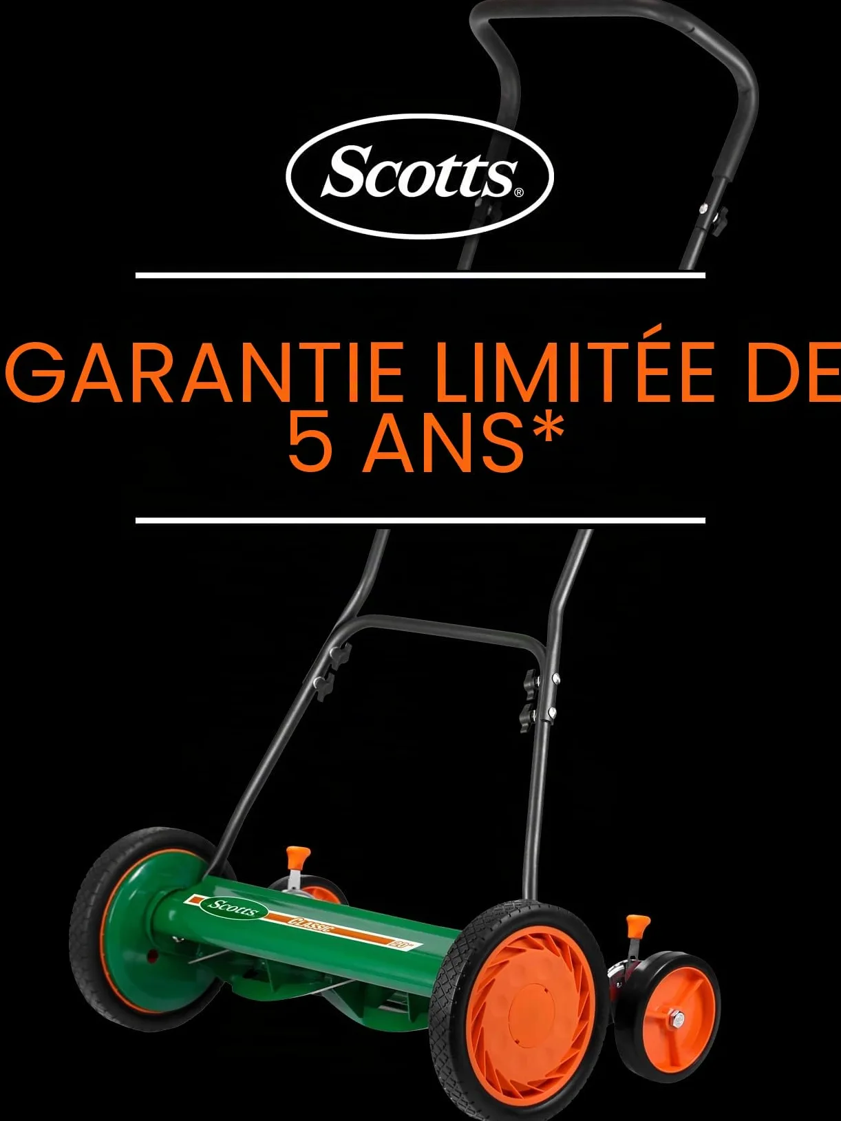 Scotts Outdoor Power Tools 2000-20S Tondeuse à Gazon Classique à 5 Lames 50,8 cm Vert