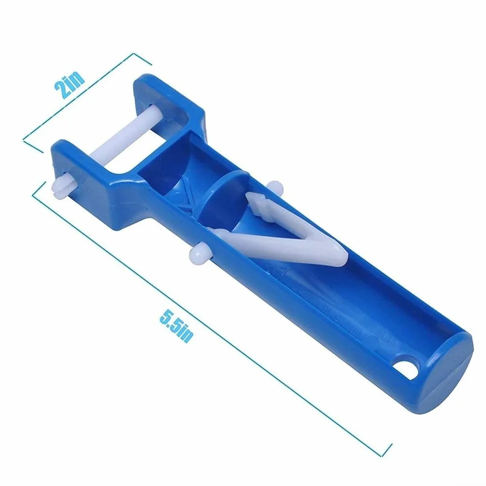 Kit de remplacement poignée aspirateur piscine clip papillon longue broche fixation sûre bâtons télescopiques plastique bleu 2 poignées 4 clips en V