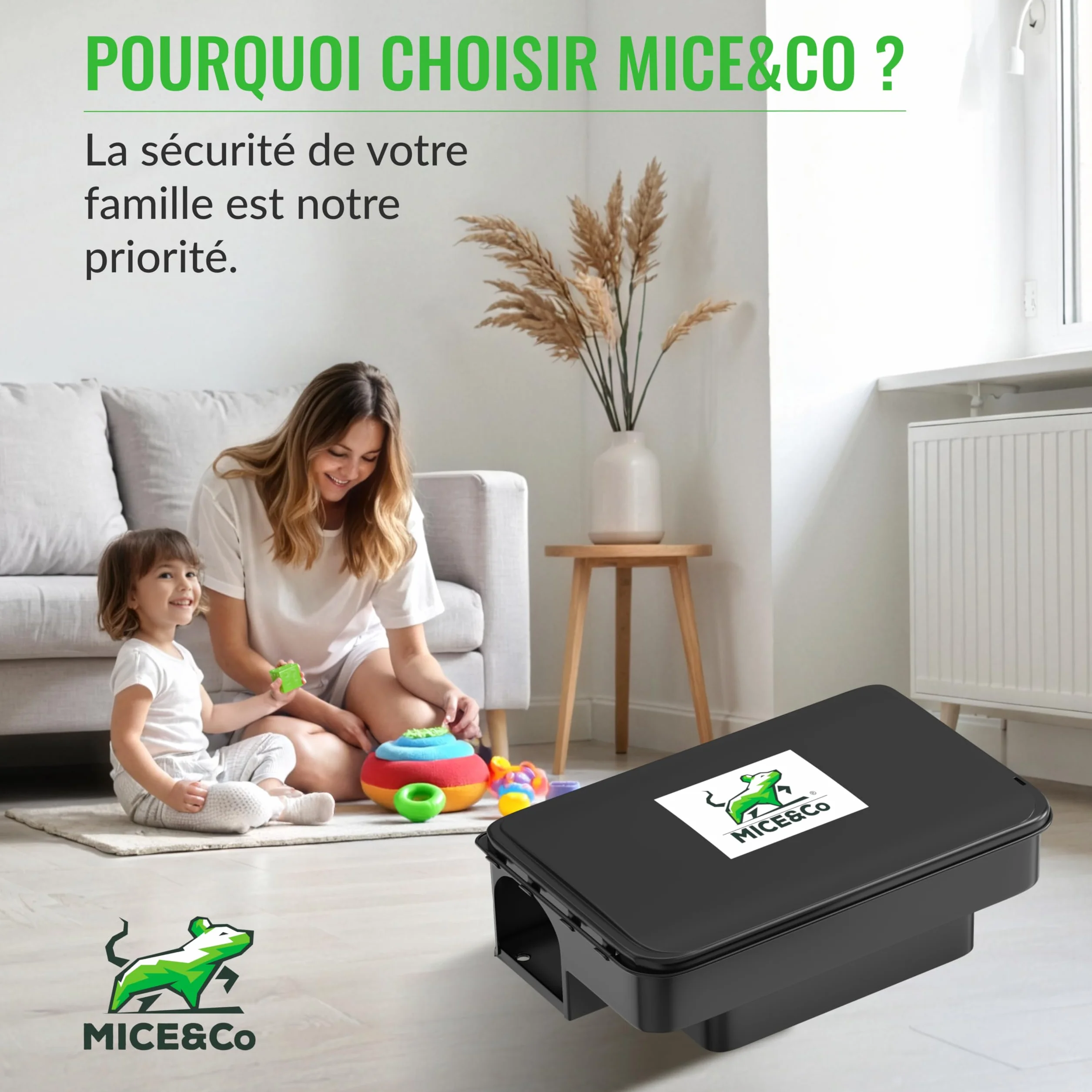 Pièges à Rats et Souris Professionnels Mice&Co – Boîte d'Appât Raticide Inviolable Sécurisée