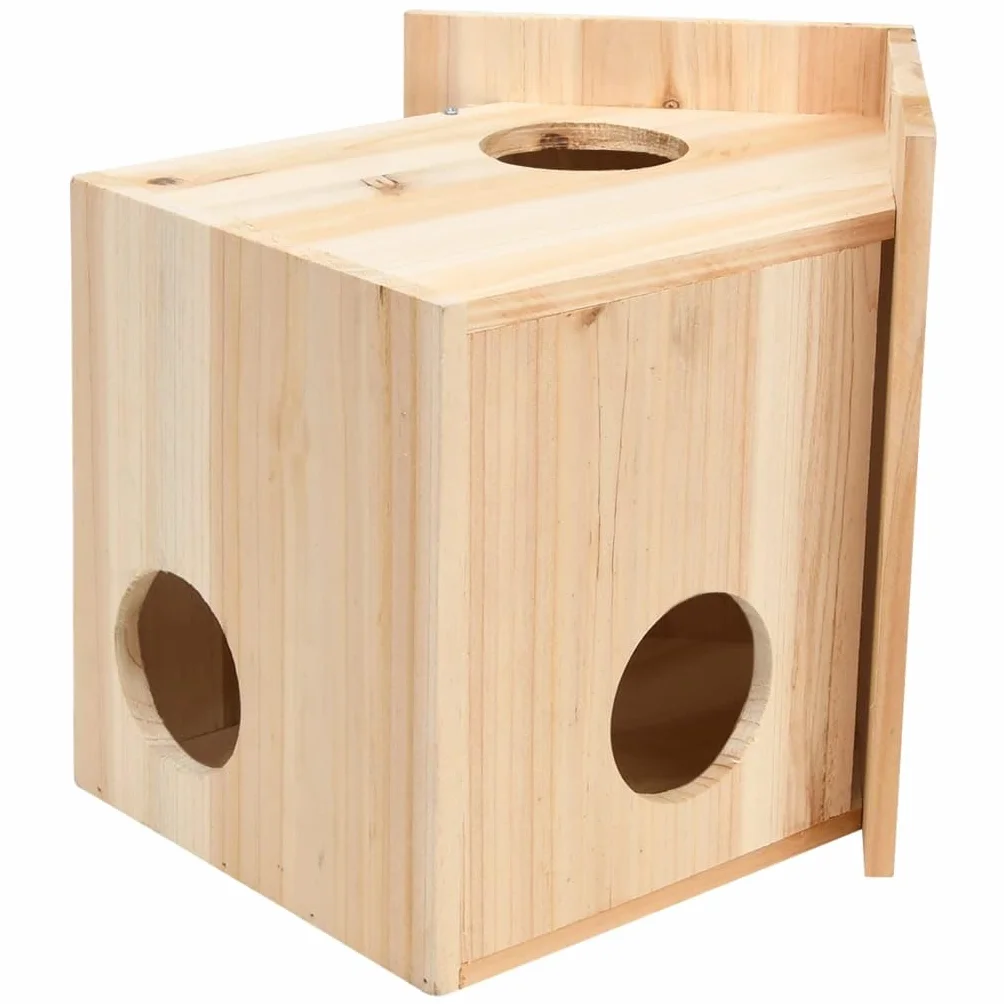 Maison pour écureuils Bois de Sapin Massif 26x25x29 cm Brun 1.4 kg