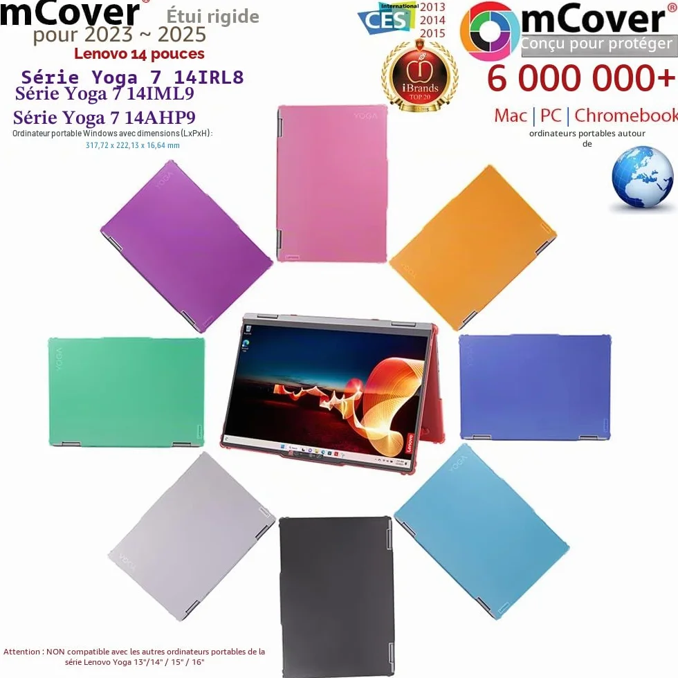 mCover Étui Coque Ordinateur Portable 14 Pouces Compatible Lenovo Yoga 7 14IRL8 14IML9 14AHP9 Série 2023-2025 Transparent