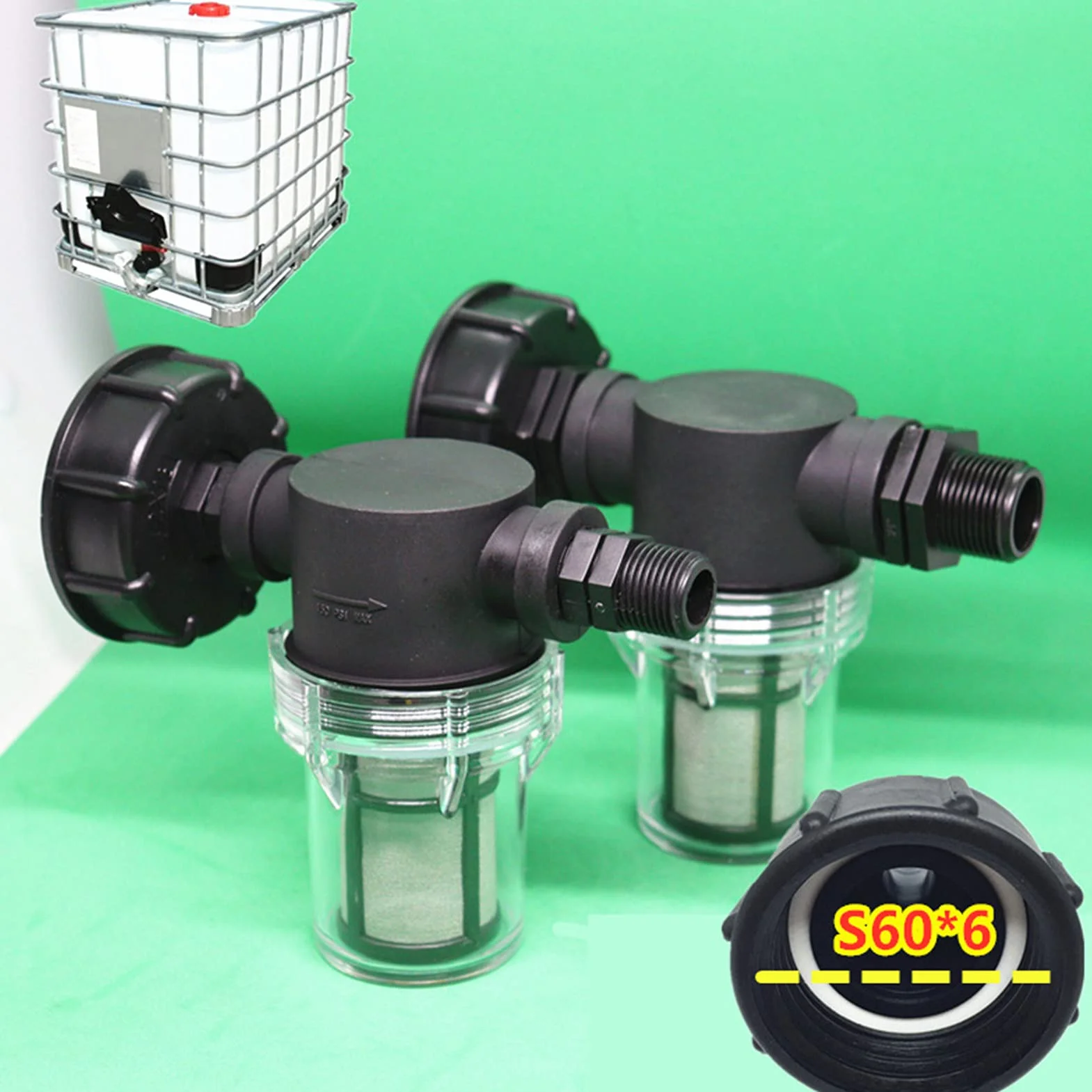 Raccord Cuve 1000 L S60x6 Adaptateur Réservoir IBC 3/4" Fil extérieur