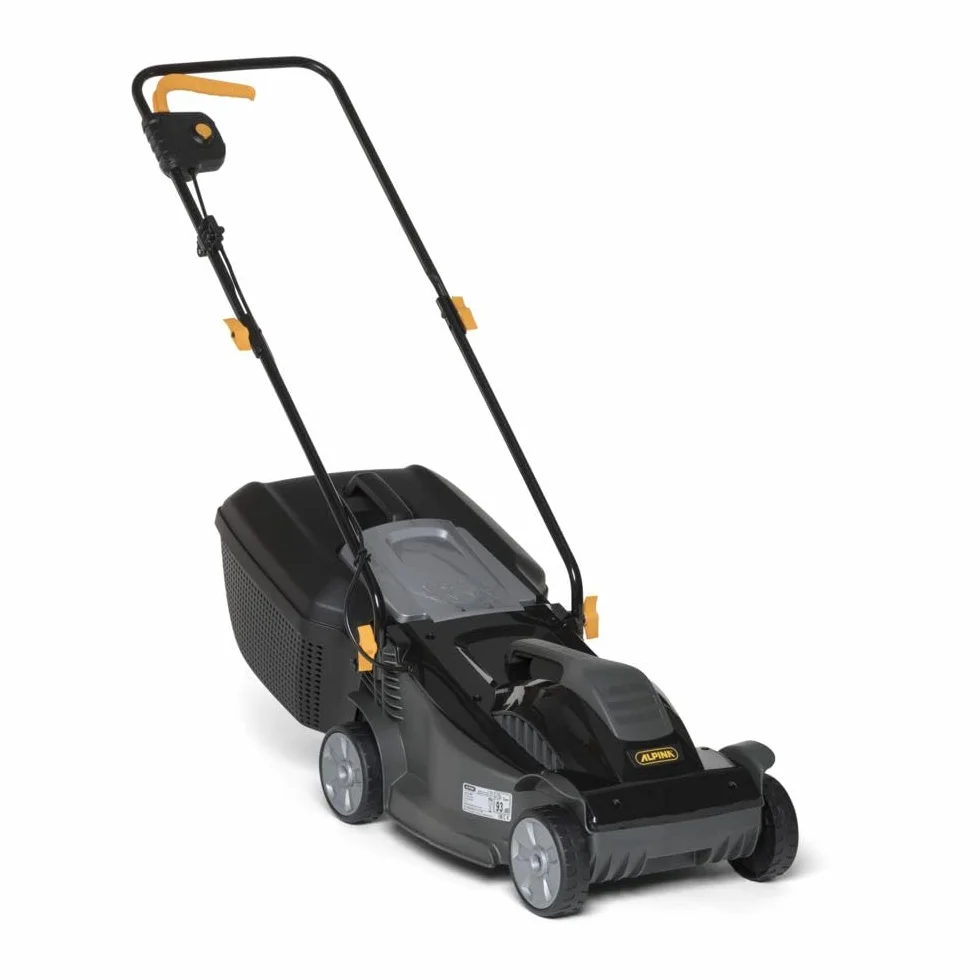 Alpina BL 380 E Tondeuse Électrique, 1400 W, 38 cm – Bac 40 l, Réglage 3 Positions – Pelouses jusqu'à 500 m²