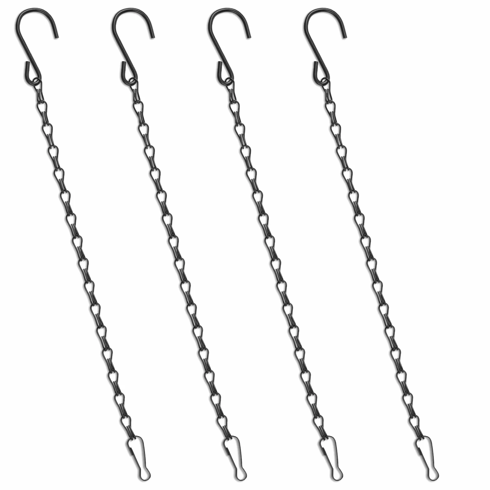 Bewudy Lot de 4 chaînes de panier suspendu 33 cm avec crochets pour mangeoires à oiseaux, jardinières