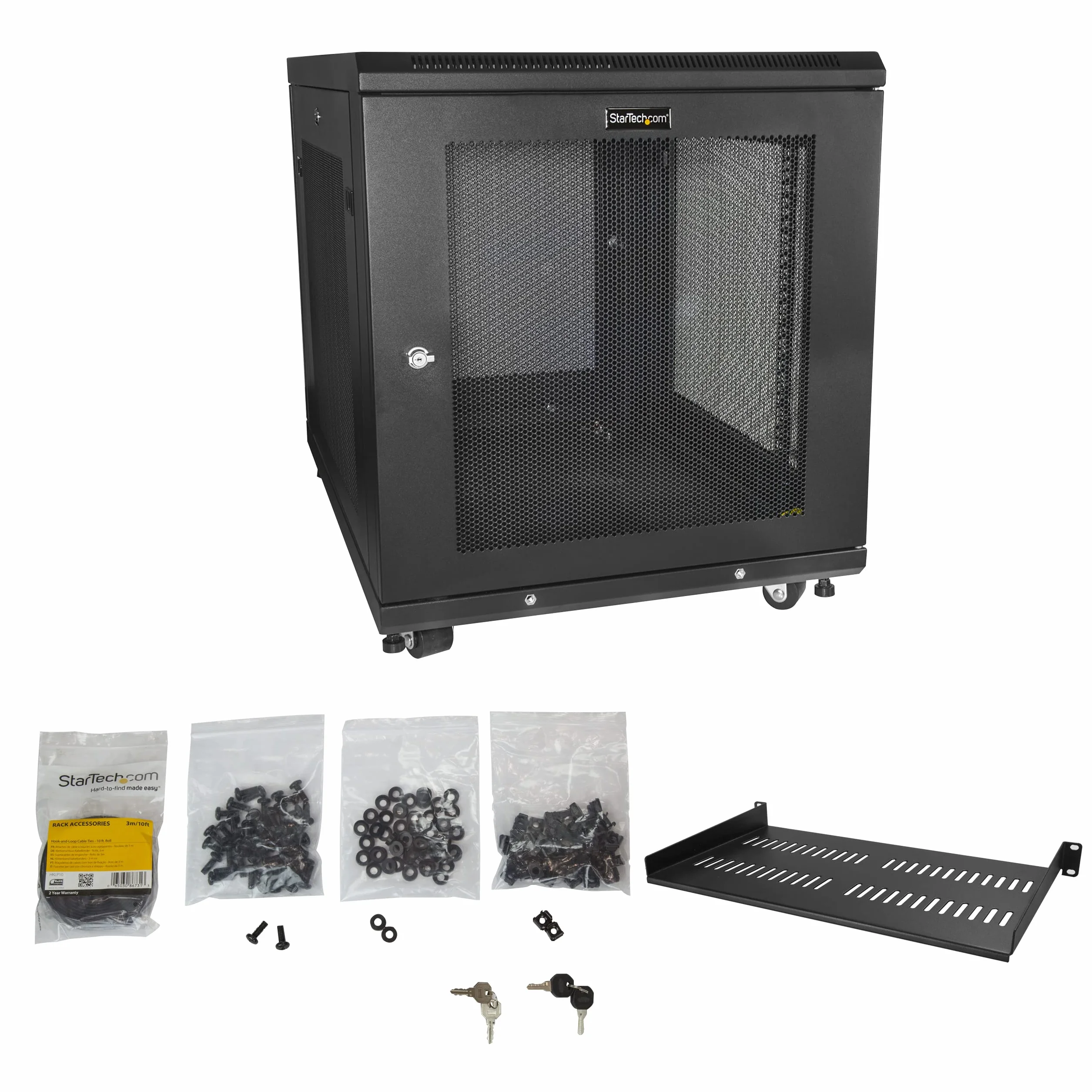 StarTech Armoire Rack 12U 19 pouces 4 Montants Fermé 75 cm 450 kg