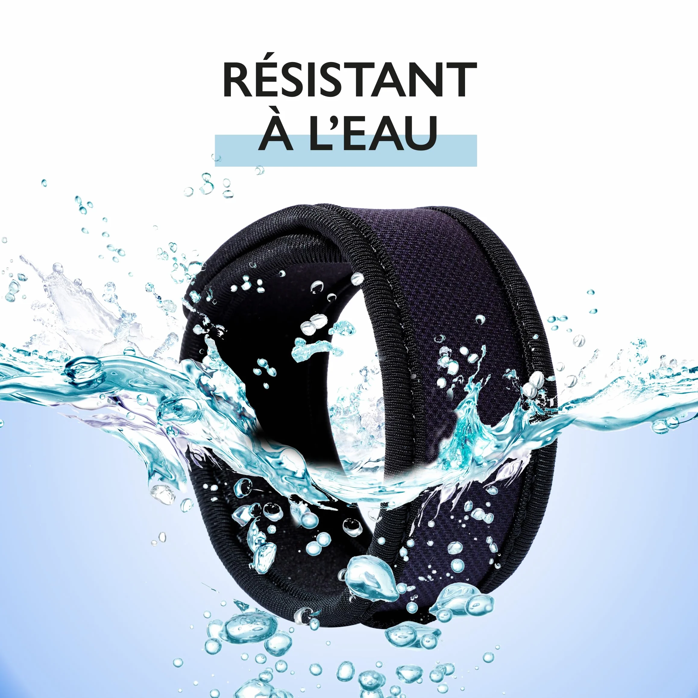 PARAKITO Bracelet Anti-Moustiques Réutilisable 2 Plaquettes Huiles Essentielles 1 Mois Protection Sans DEET Taille Adulte Noir