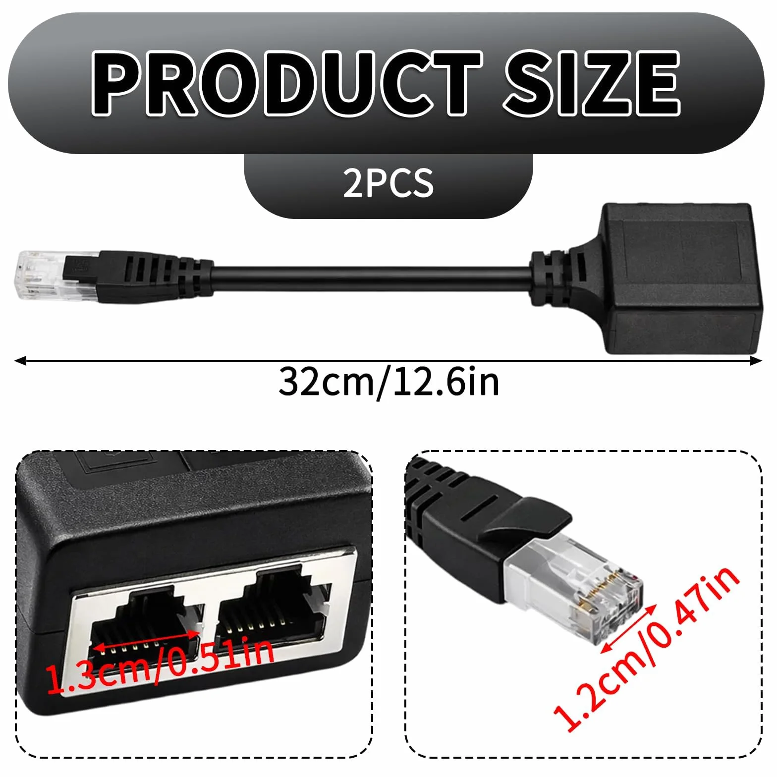 Adaptateur Répartiteur RJ45 Multiprise Ethernet 2 Pièces Compatible Cat5 Cat5e Cat6 Cat7