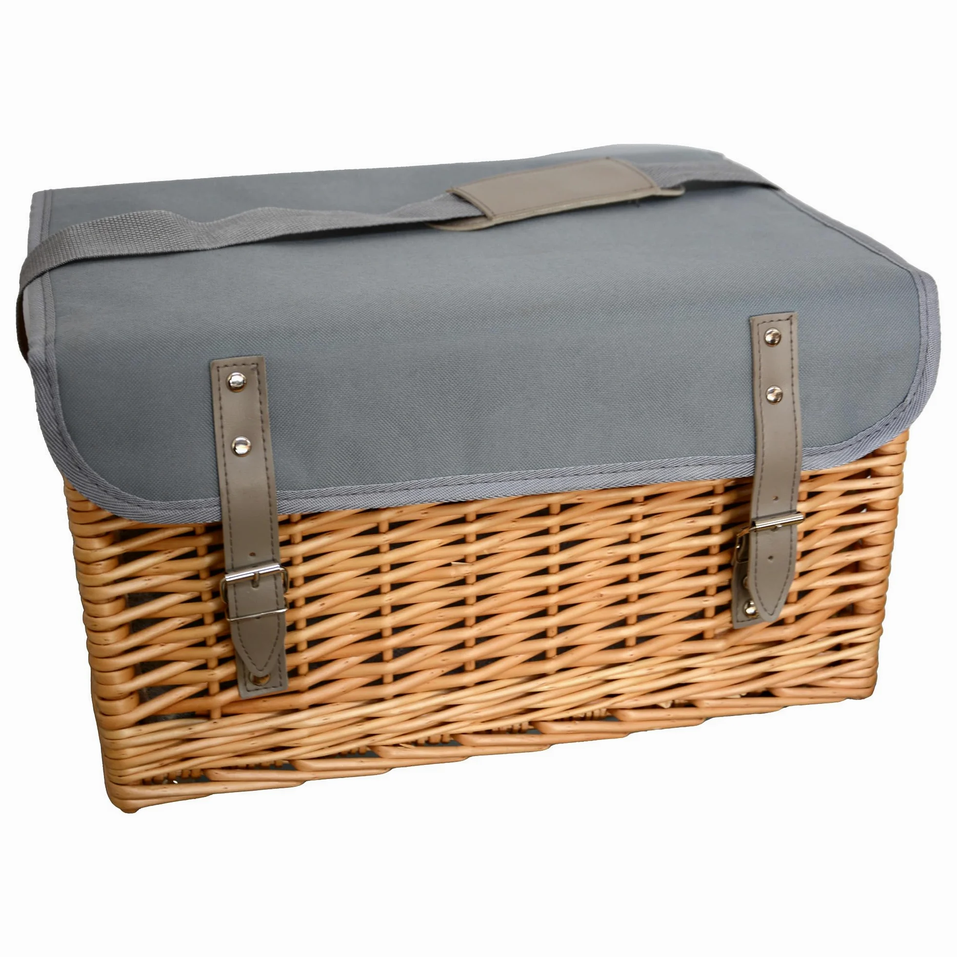 UNUS Panier de pique-nique complet pour 4 personnes 33 pièces avec table de service, couverture de pique-nique et vaisselle