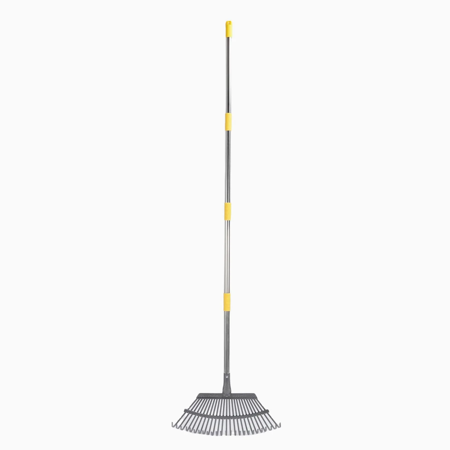 Cocoarm Râteau de Jardin en Métal Réglable à Feuilles de 45,7 Cm de Large avec Poignée Extensible de 91,4 à 180 Cm, 25 Dents Amovibles en Acier au Carbone pour Le Nettoyage de la Pelouse, de la Cour