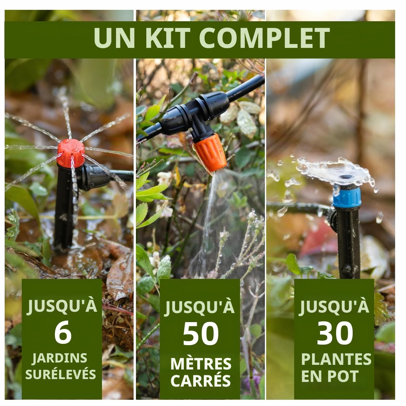 Système d'irrigation goutte à goutte de 71 m avec minuterie pour kit de jardin, équipement d'irrigation automatique, raccords de verrouillage, micro goutte à goutte, pulvérisateur ventilateur à 360