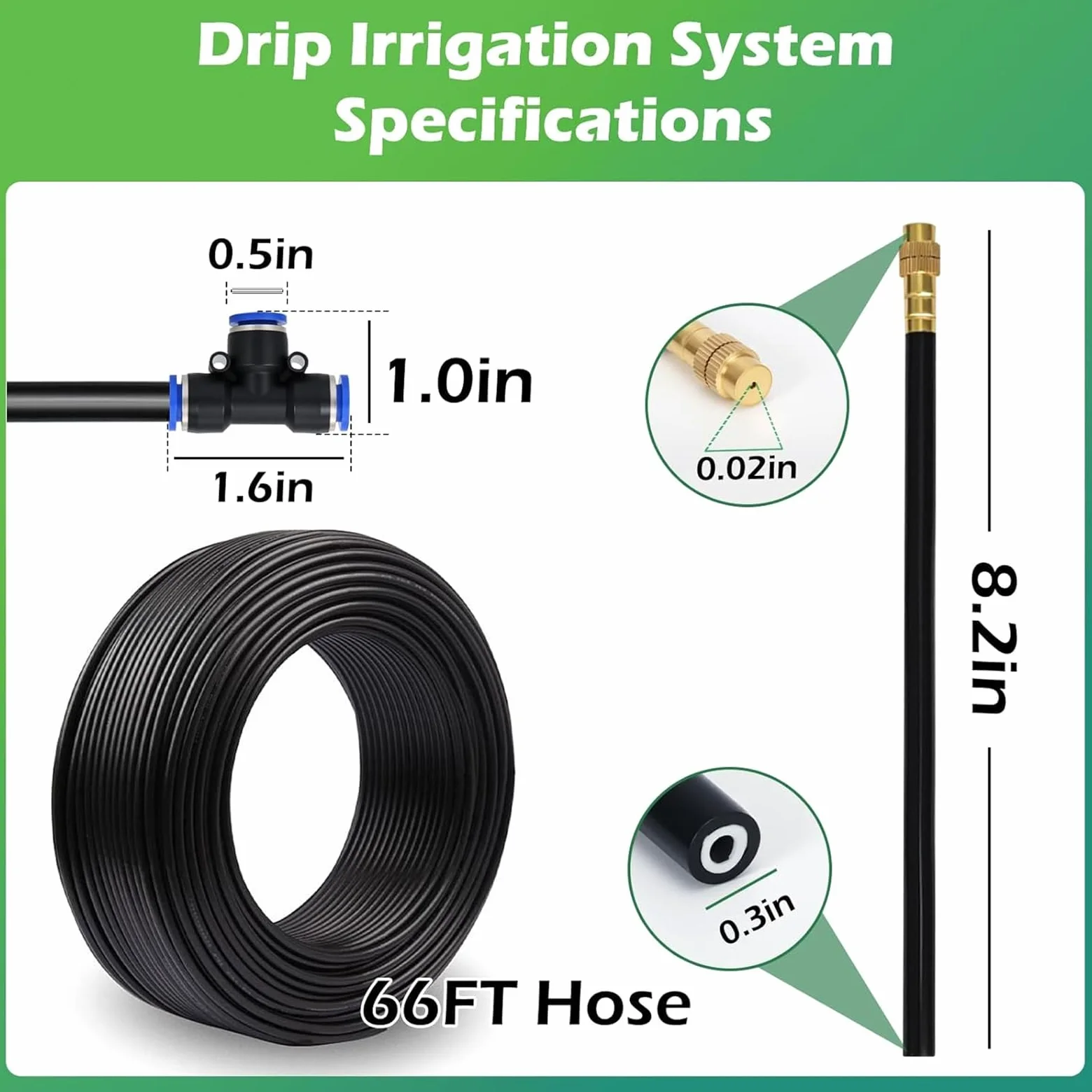 Système d'Irrigation Goutte à Goutte, Arrosage Automatique pour Jardin, Buse Brumisatrice Réglable 360°, Tête d'Arroseur Rotative à Haut Débit pour Jardin, Terrasse et Plantes en Pot (30M)