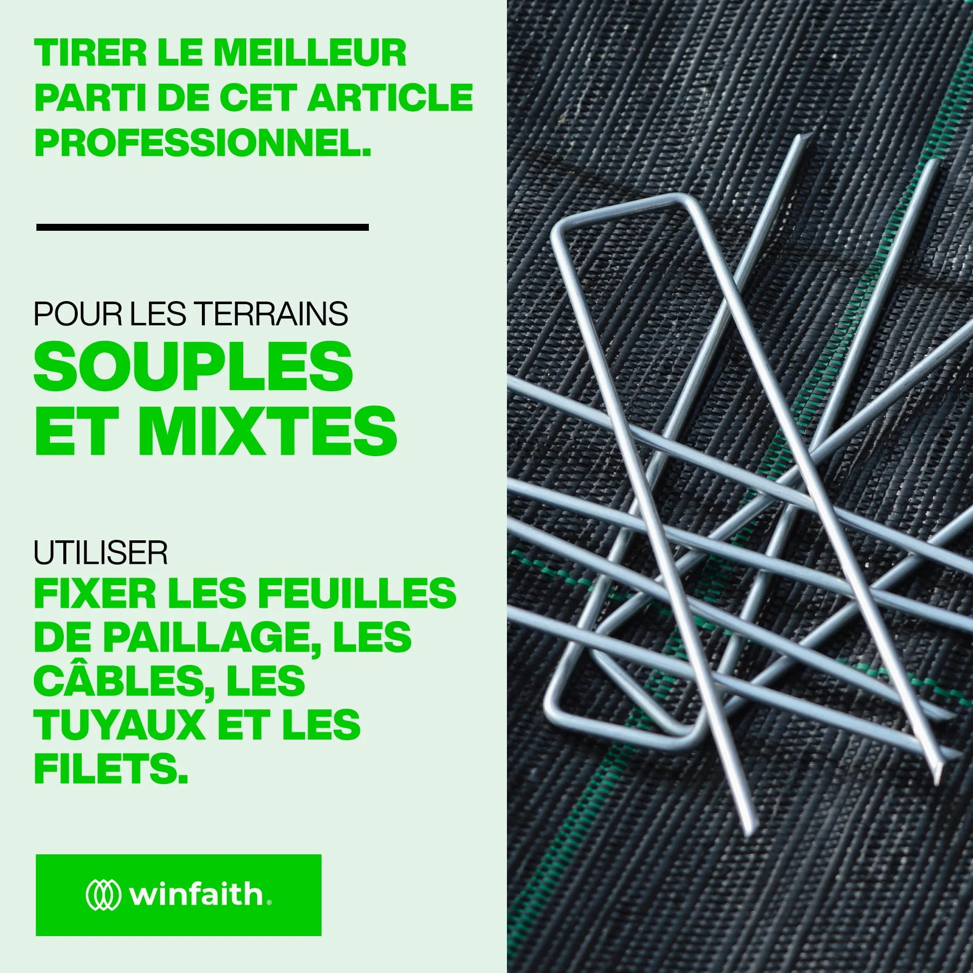 Toile de Paillage 100 g/ m² Piquets en Acier H150 x L30 x D3 Rondelles en Plastique - Anti Mauvaises Herbes pour Potager Jardin – Toile Noire en Polypropylène Protection contre le UV - 2m x 10m