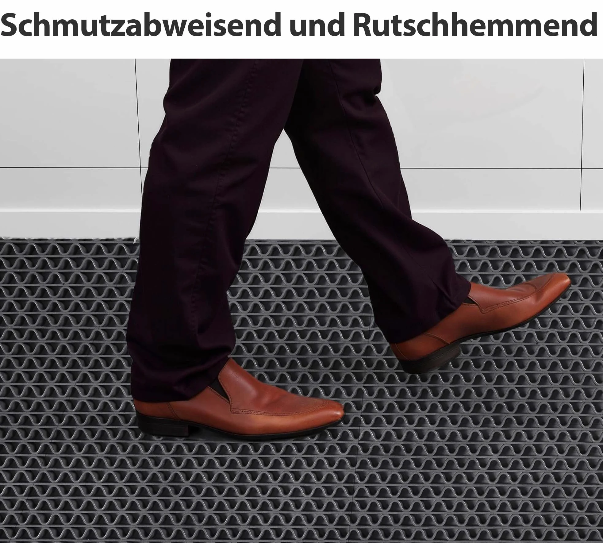 bimiti Tapis de sol de drainage, 90 x 200 cm, en PVC, épaisseur 6 mm, antidérapant, tapis commercial, tapis de douche creux en maille pour zones humides, cuisine, piscine, buanderie, restaurant, gris