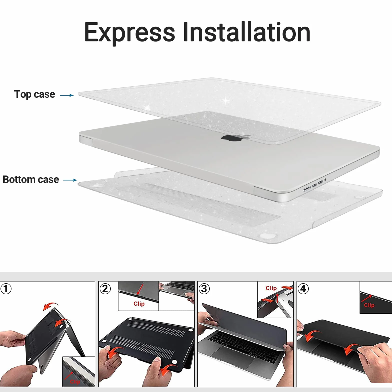 TECOOL Coque MacBook Pro 14 Pouces M5 M4 M3 M2 M1 Pro Max 2021-2026 Protection Rigide en Plastique Transparente
