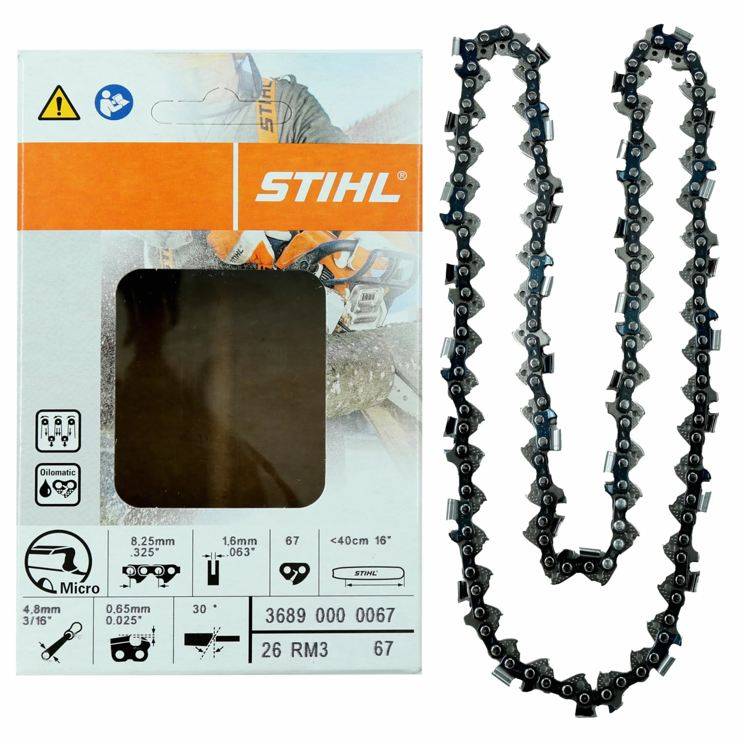 Stihl 26rm3–67 Oilomatic Rapid Micro 3 Chaîne de tronçonneuse, 40,6 cm