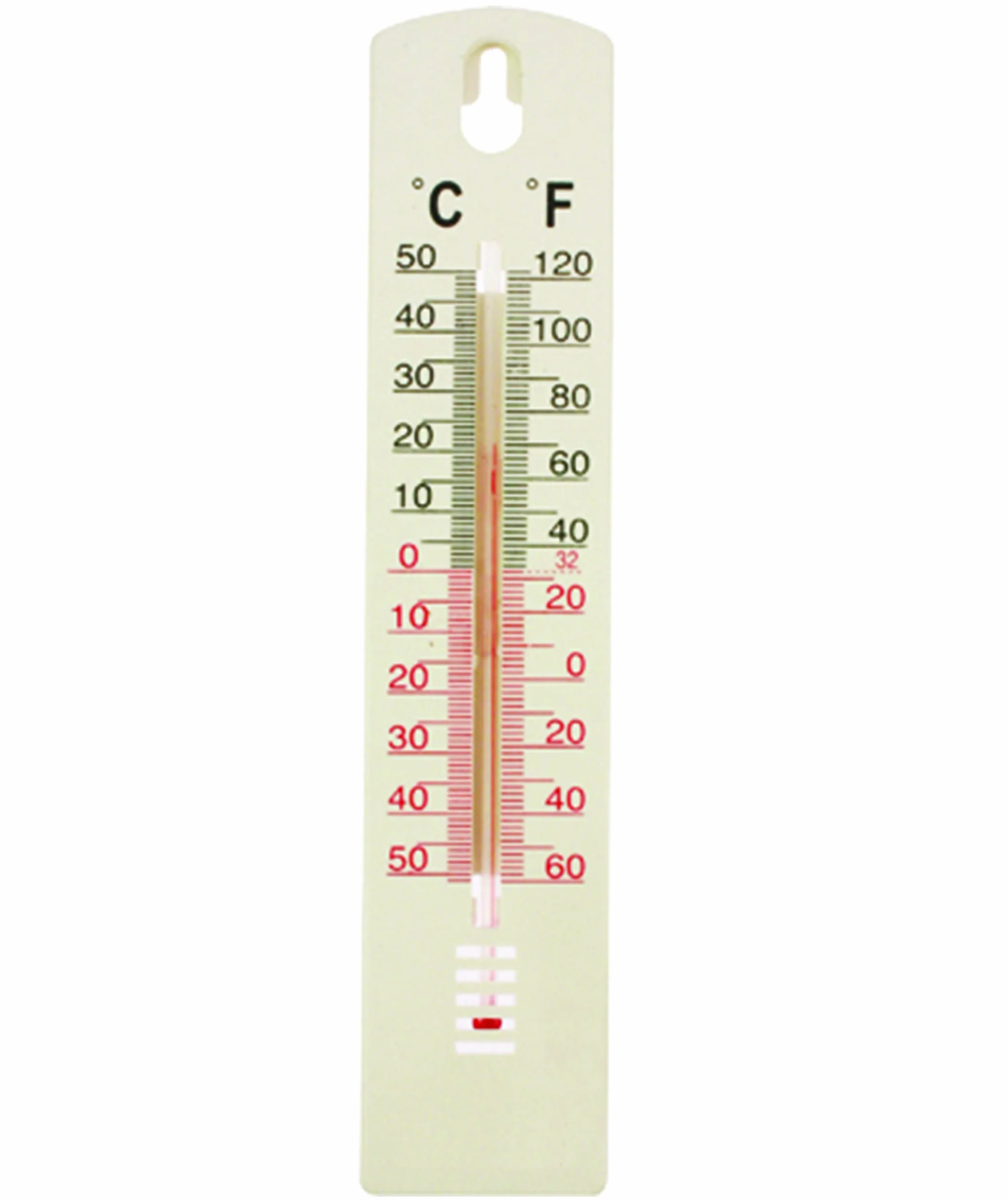 Thermomètre mural en plastique -50 à +50 °C Blanc 20 cm