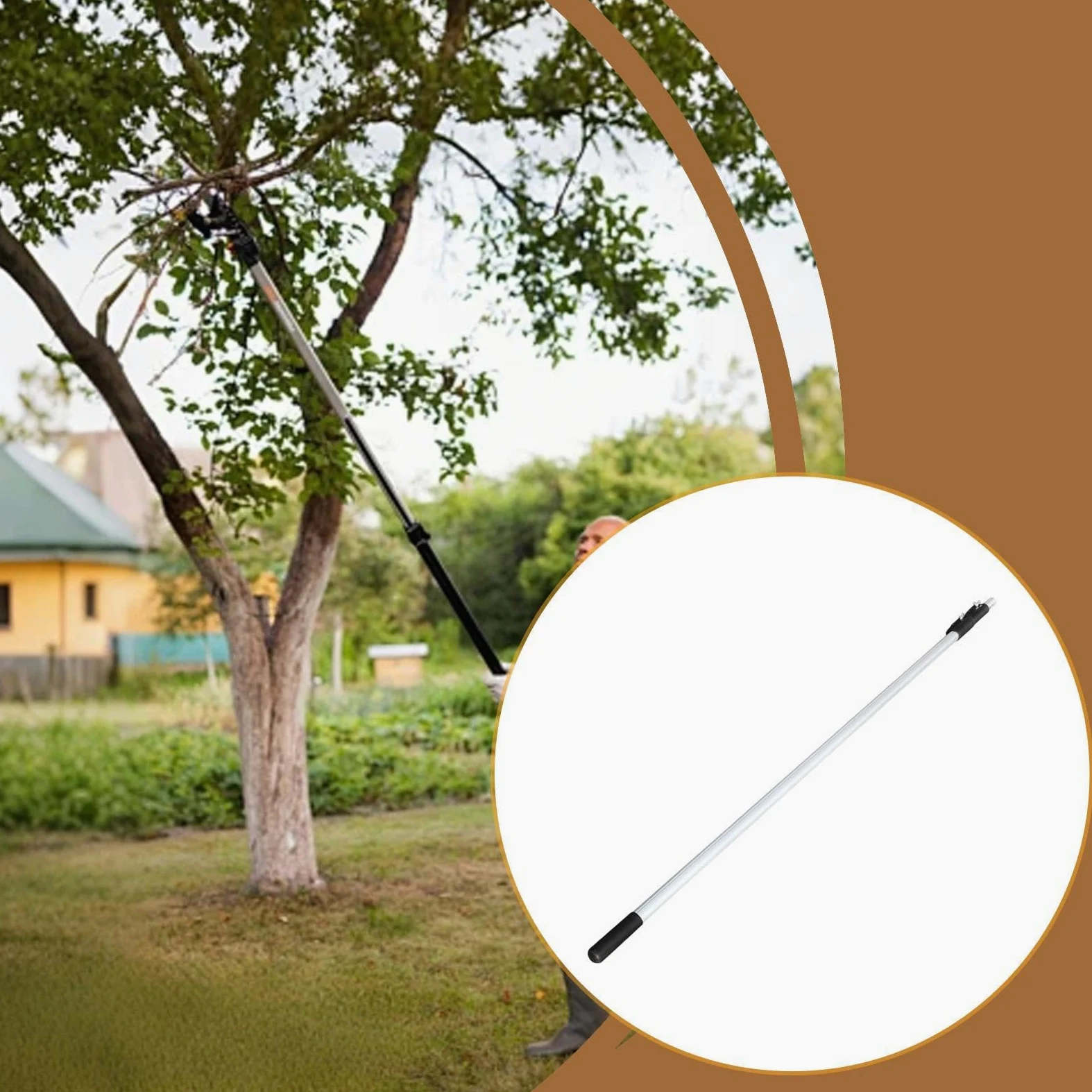 Generic Extension Pole pour Sécateur Barre Télescopique Réglable pour Coupe Branches Accessoire de Jardinage Ergonomique En Alliage D'Aluminium Pratique Adapt, 5m