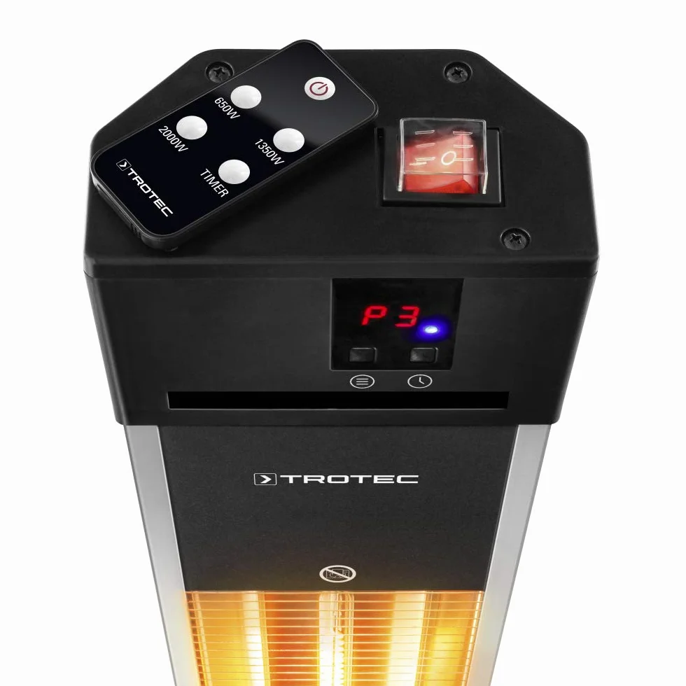 TROTEC Chauffage Radiant IRS 2000 E 2000W avec télécommande