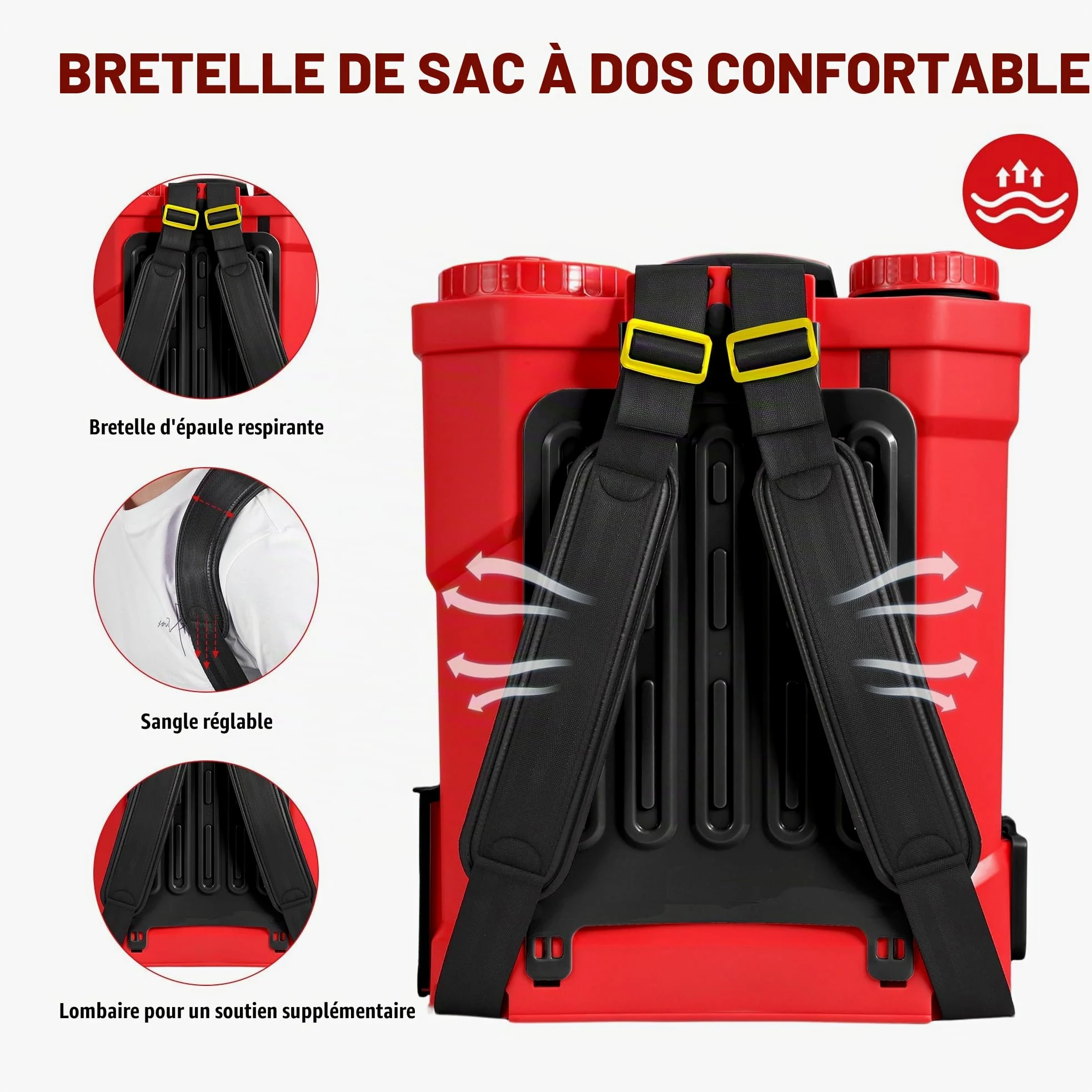 ONEVAN Pulvérisateur Électrique 20L Fonction Agitateur 5 Buses & 2 Batterie | 0-100 PSI Réglable, lance télescopique jusqu'à 41", 20 réservoirs, 5 buses, système de mélange intégré pour plus d'efficacité
