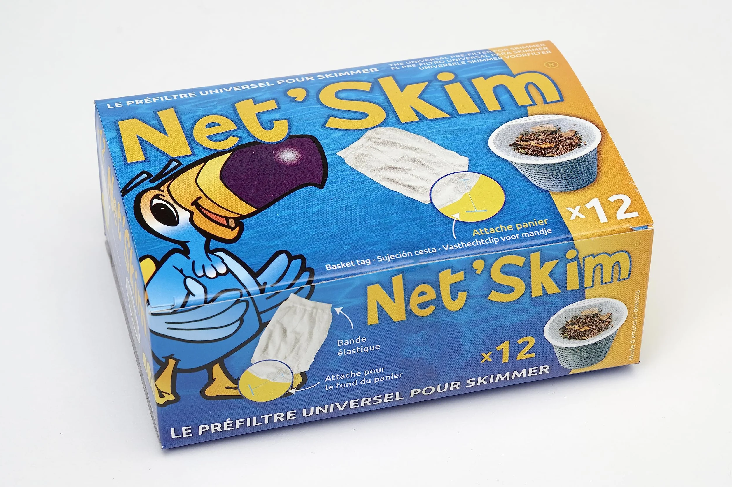 Net'Skim Pré Filtres Jetables pour Panier Skimmer Piscine & Spa - Lot de 24 - Made in France