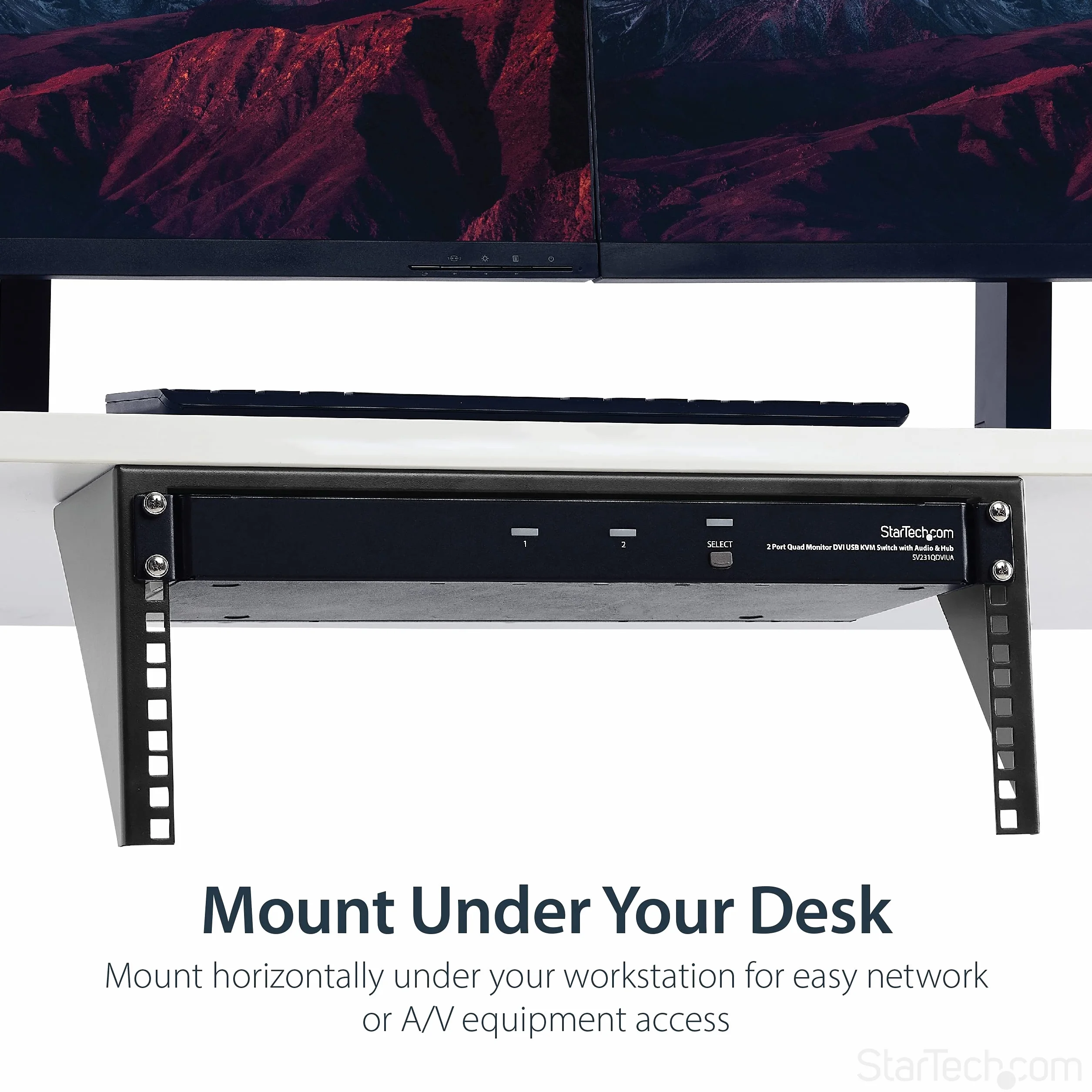 StarTech.com Rack Vertical 4U Montage Mural 19" Acier pour Panneaux Réseau Serveur Patch Capacité 56kg Noir RK419WALLV